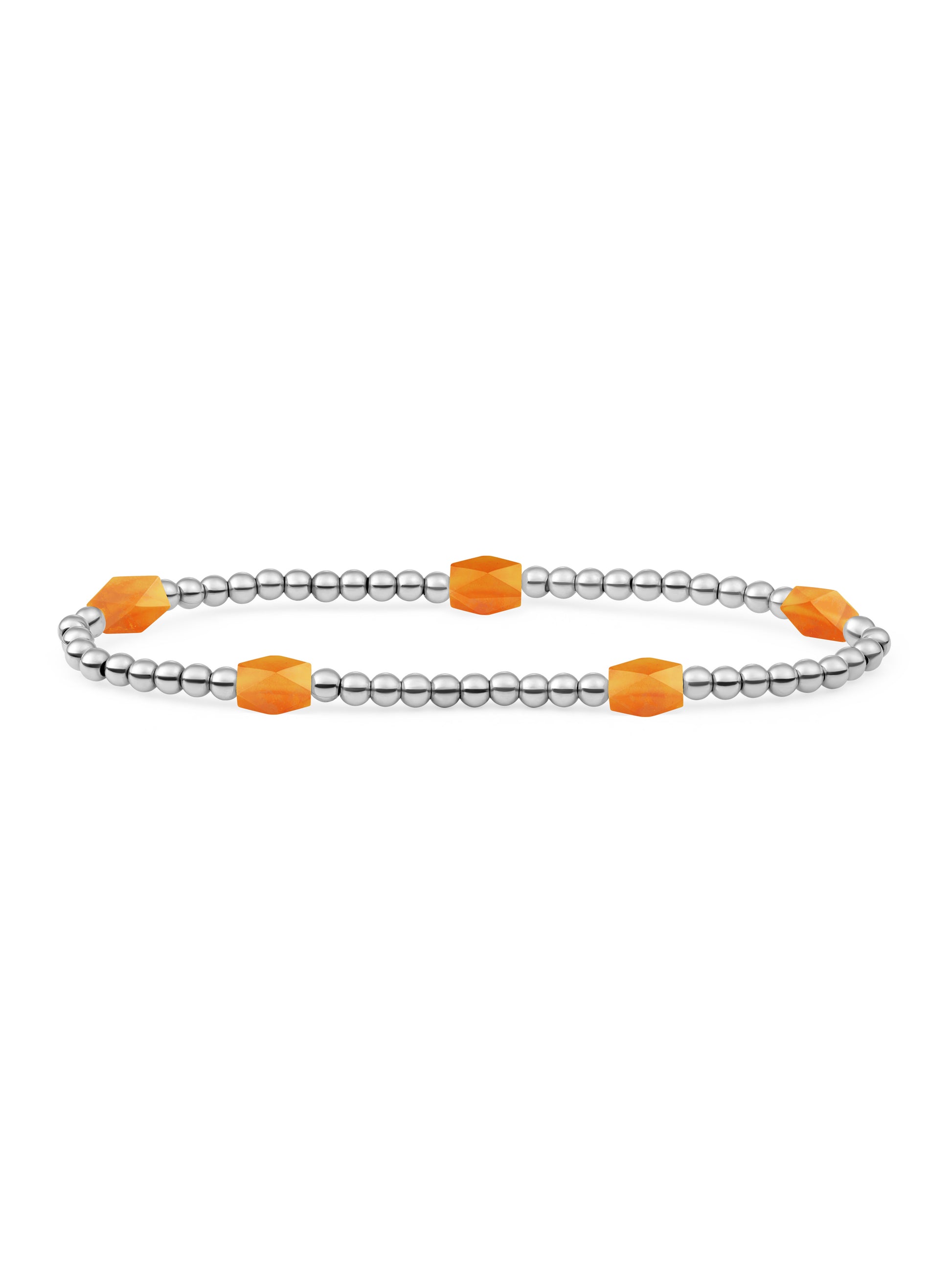 Reverse Edge Mix Armband Citrine Quartz - Rhodium Plated