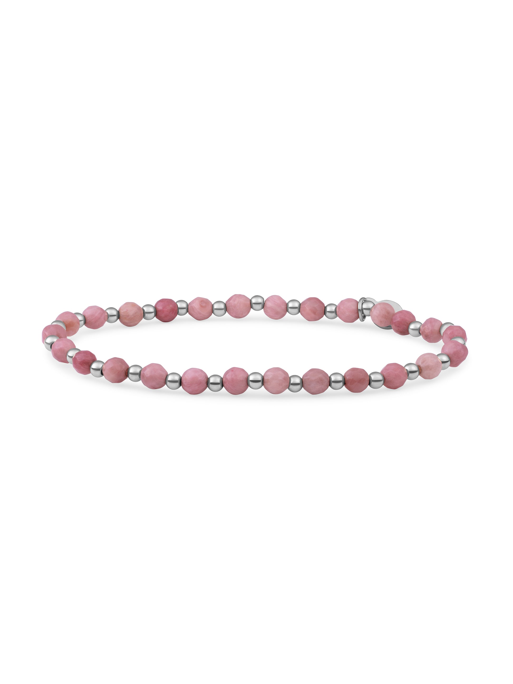 Interstellar Armband Pink Rhodonite - Rhodium Plated