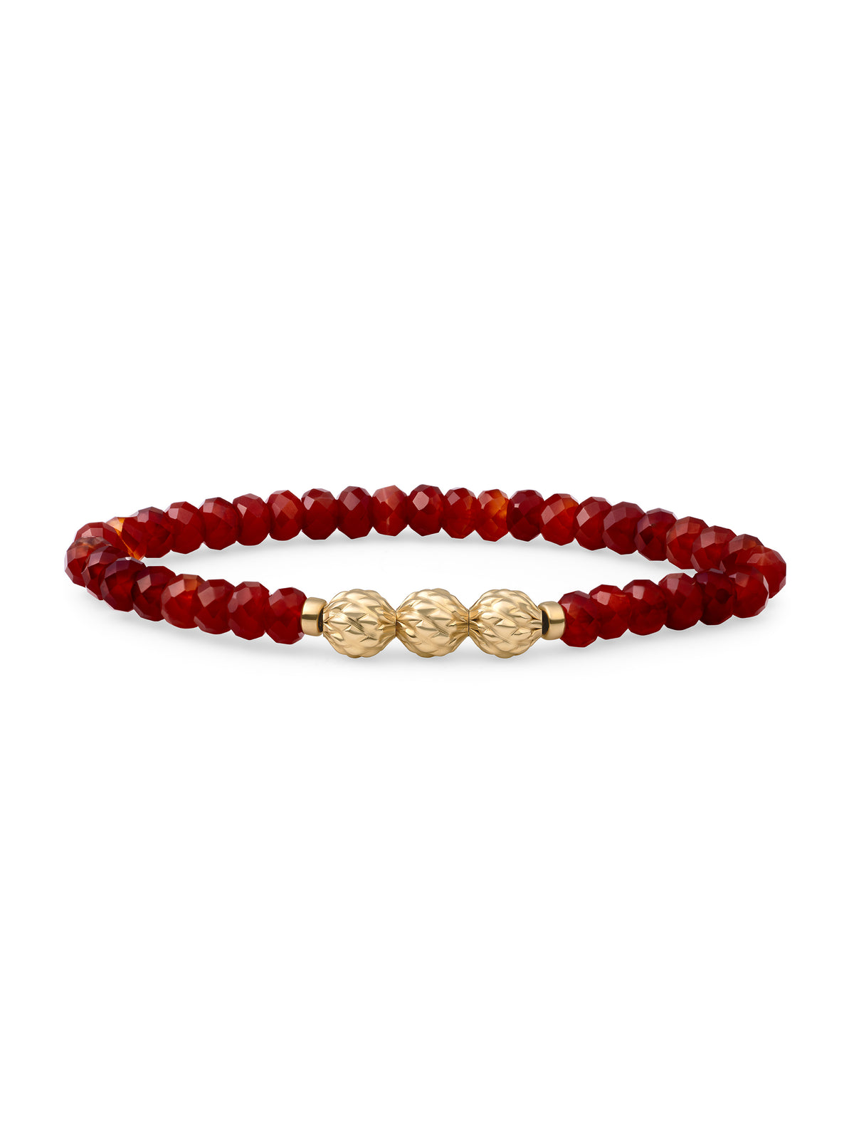 Fuse Beads Armband Ruby Quartz - Gold Plated