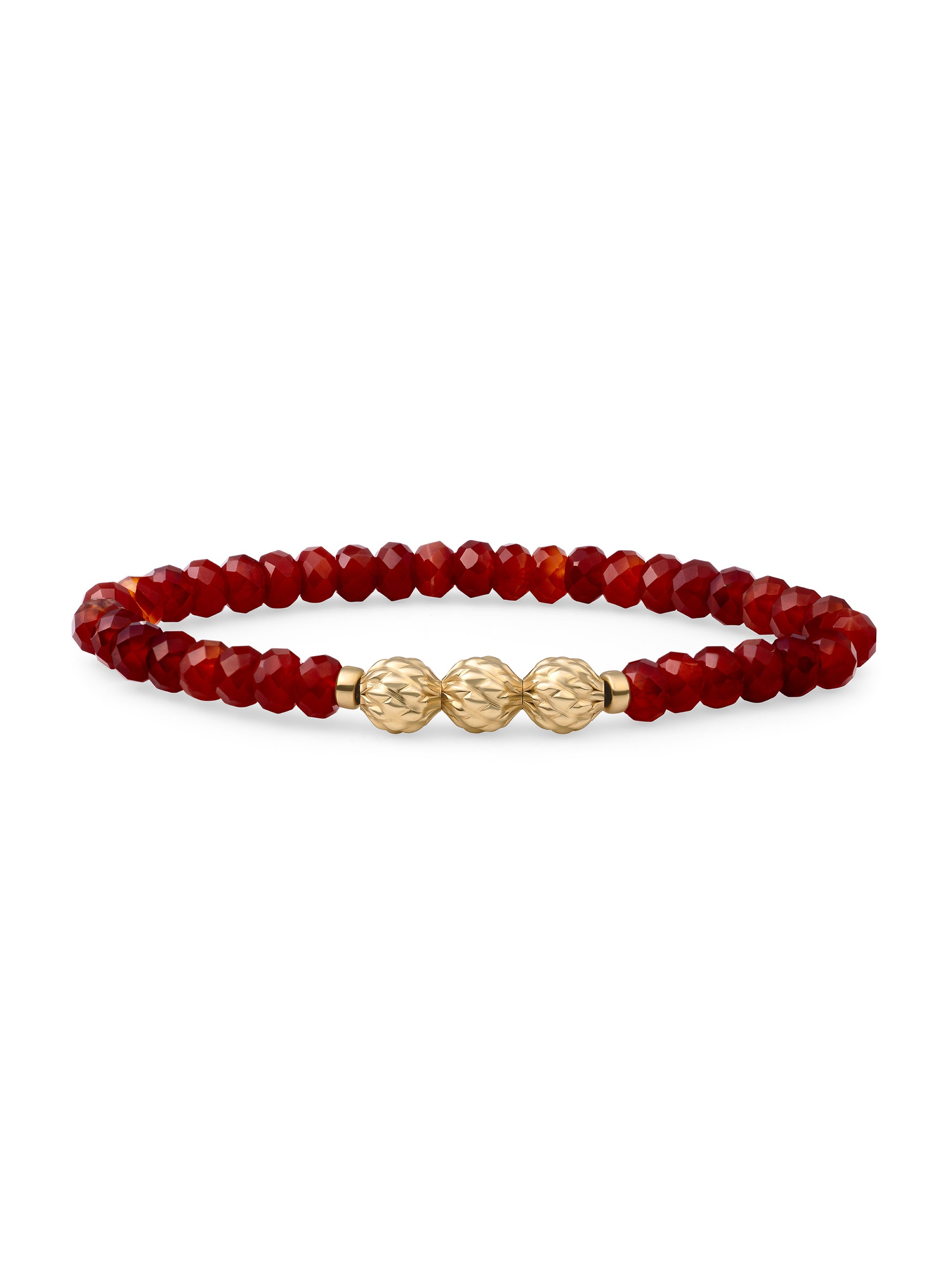 Fuse Beads Armband Ruby Quartz - Gold Plated
