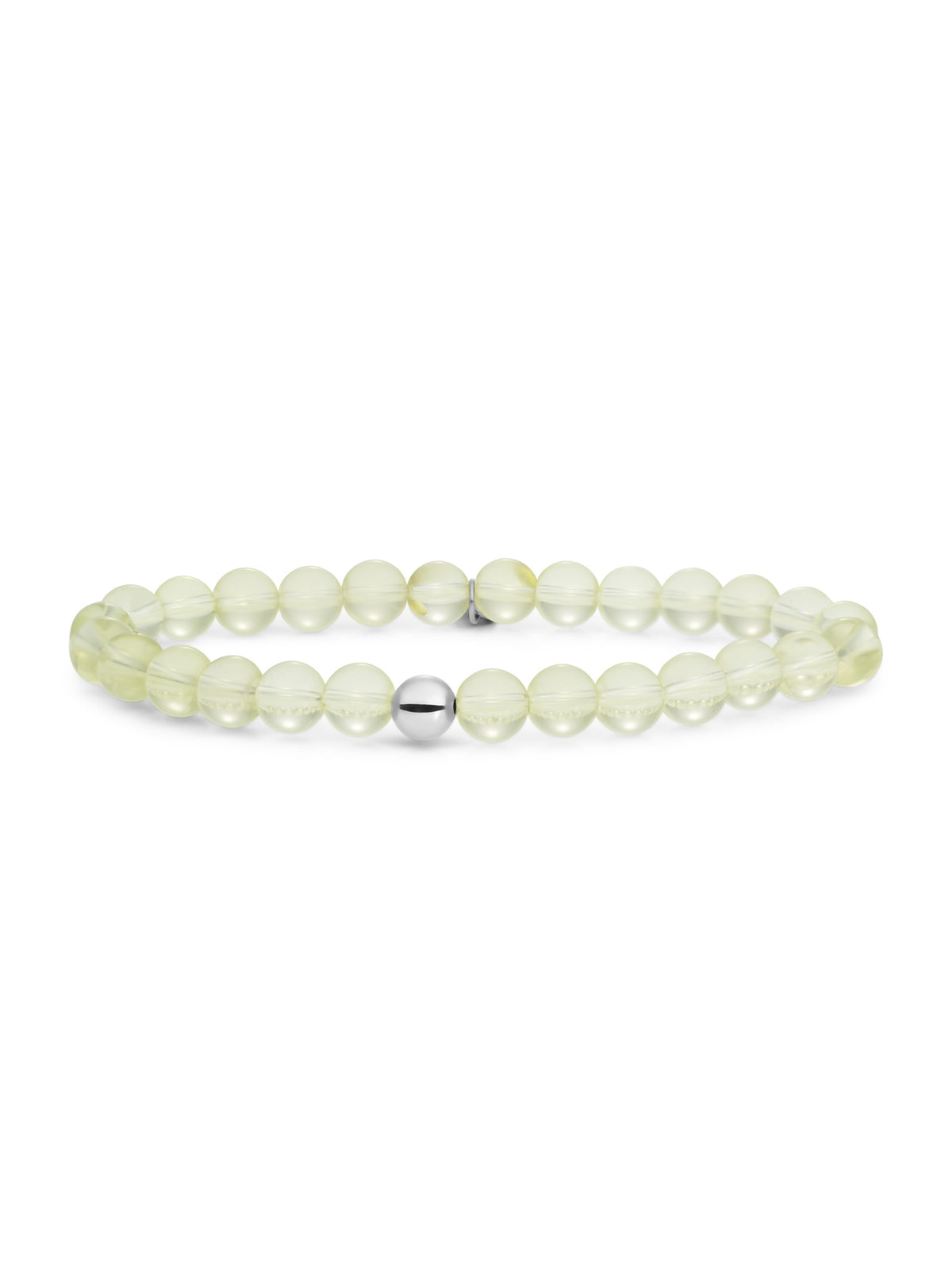 Saturn Armband Large Lemon Quartz - Rhodium Plated