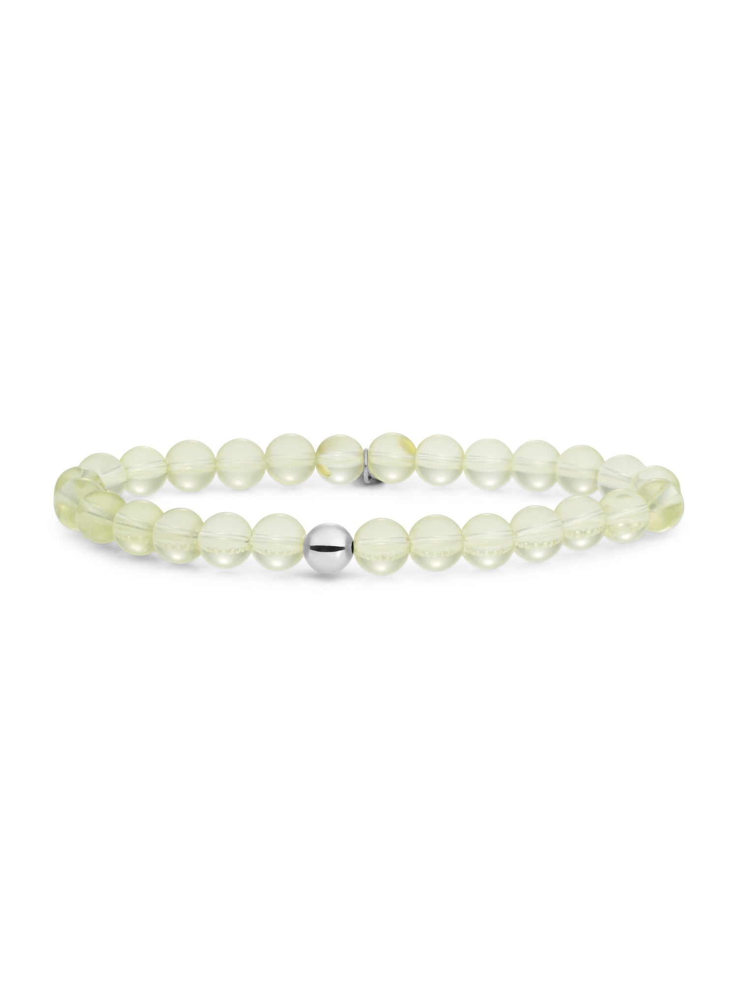 Saturn Armband Large Lemon Quartz - Rhodium Plated