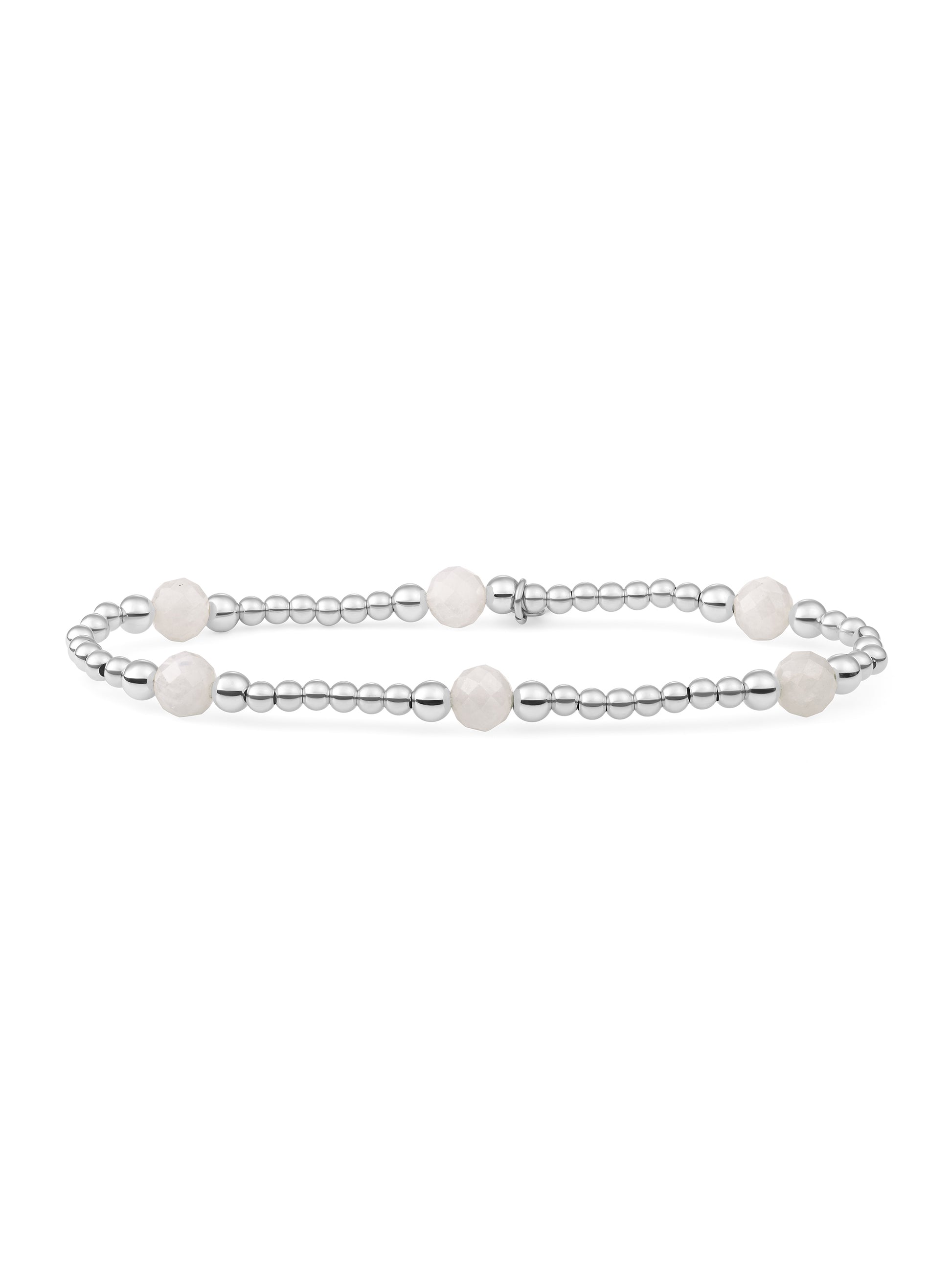 Reverse Bold Mix Armband Moonstone - Rhodium Plated