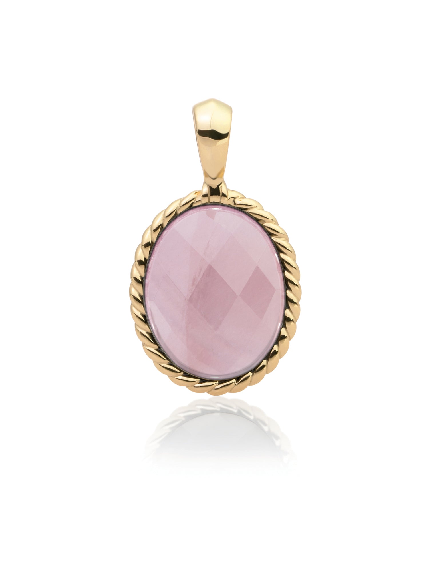 Twist Pendant Rose Quartz - Gold Plated