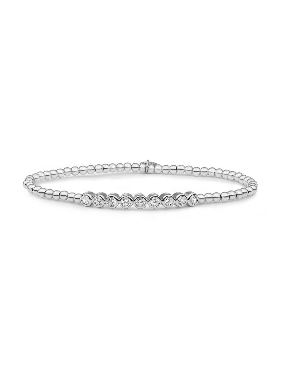 Crystal Tube Armband Zirconia - Rhodium Plated