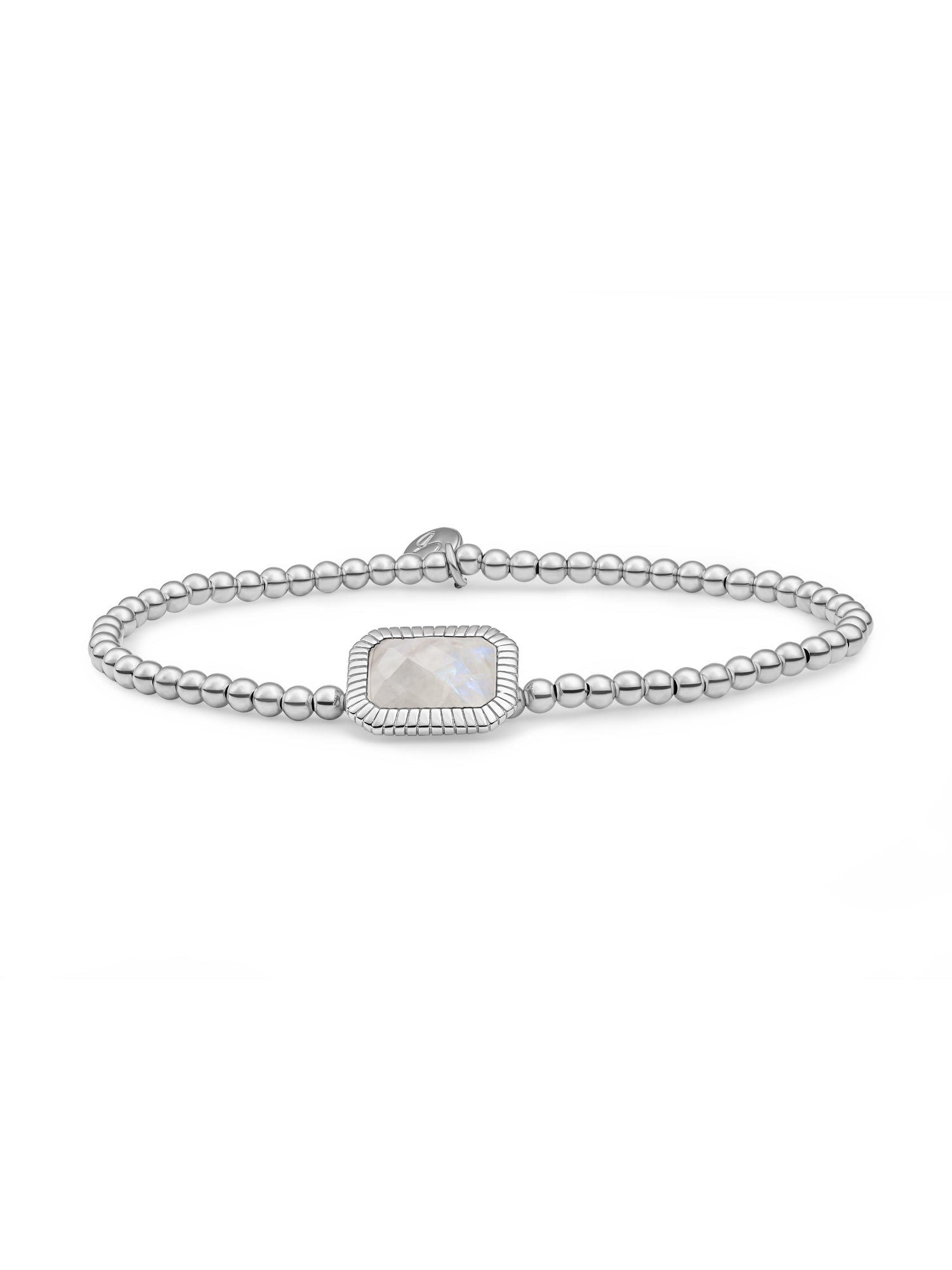 Baguette Armband Moonstone - Rhodium Plated