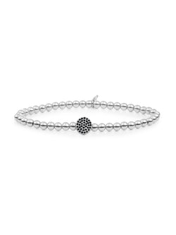Disc Galaxy Armband Zirconia Zwart - Rhodium Plated
