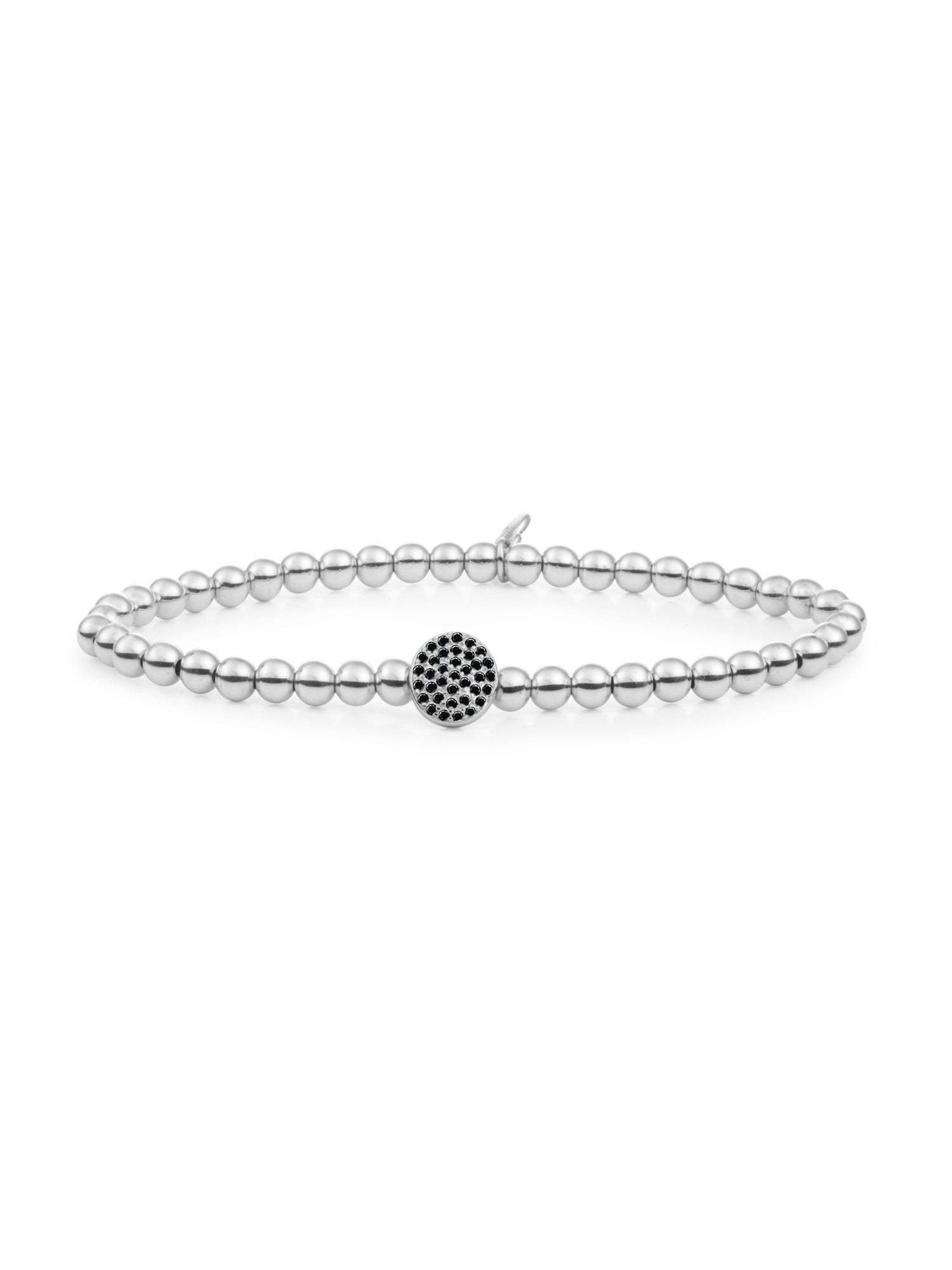 Disc Galaxy Armband Zirconia Zwart - Rhodium Plated