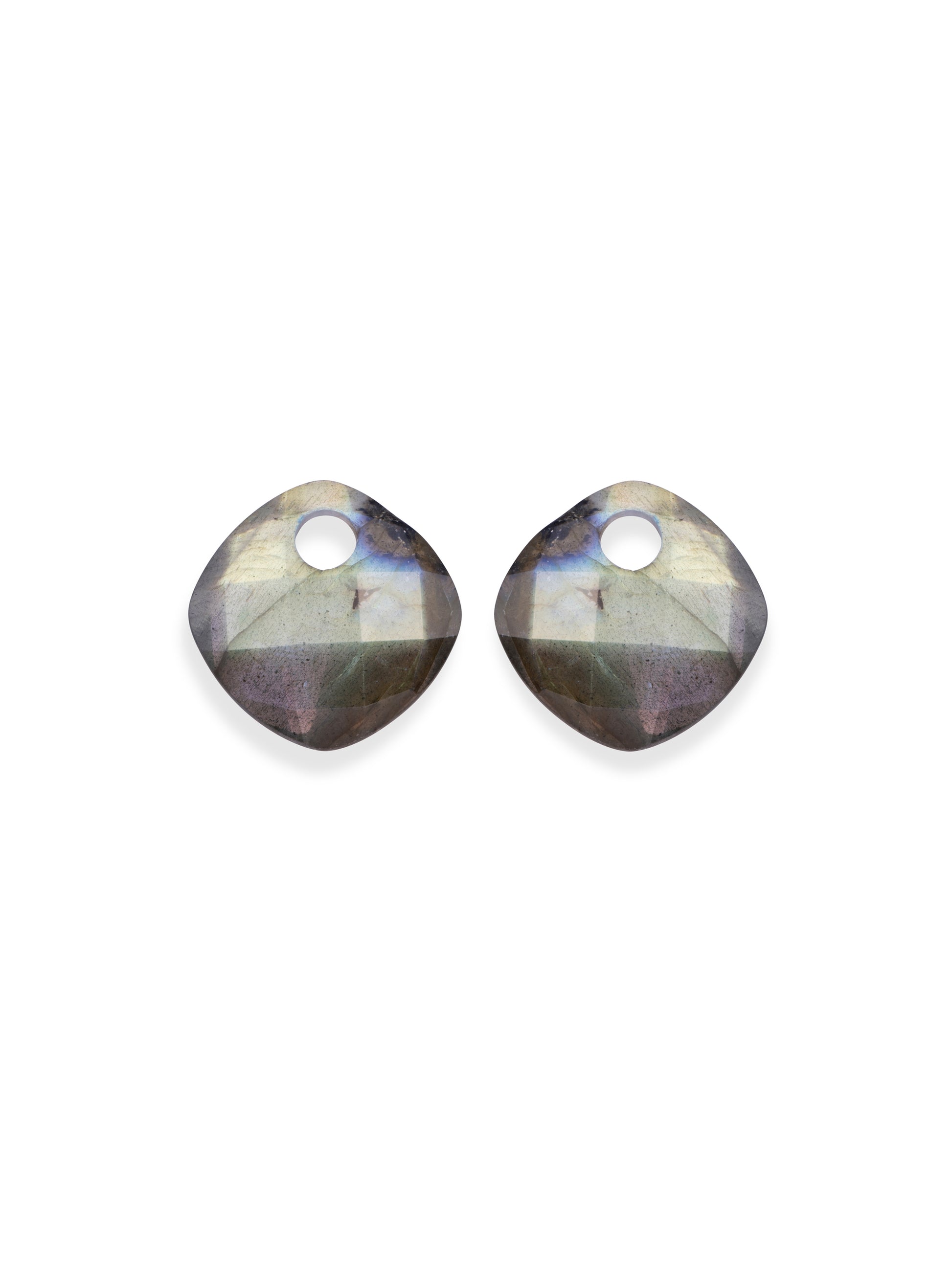 Oorbel Edelstenen Cushion Cut Labradorite - Oorbel Edelstenen Cushion Cut Labradorite