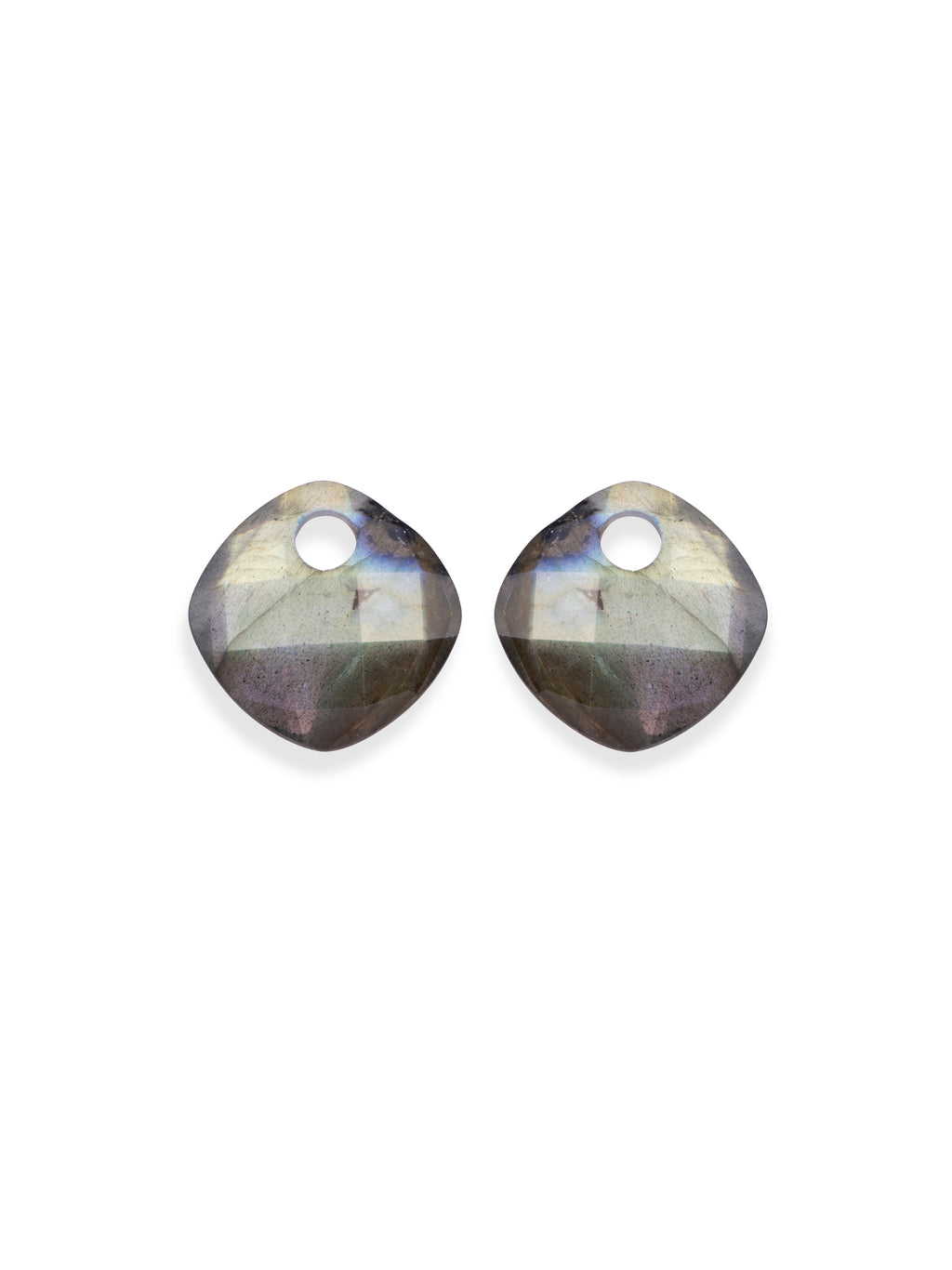 Oorbel Edelstenen Cushion Cut Labradorite - Oorbel Edelstenen Cushion Cut Labradorite