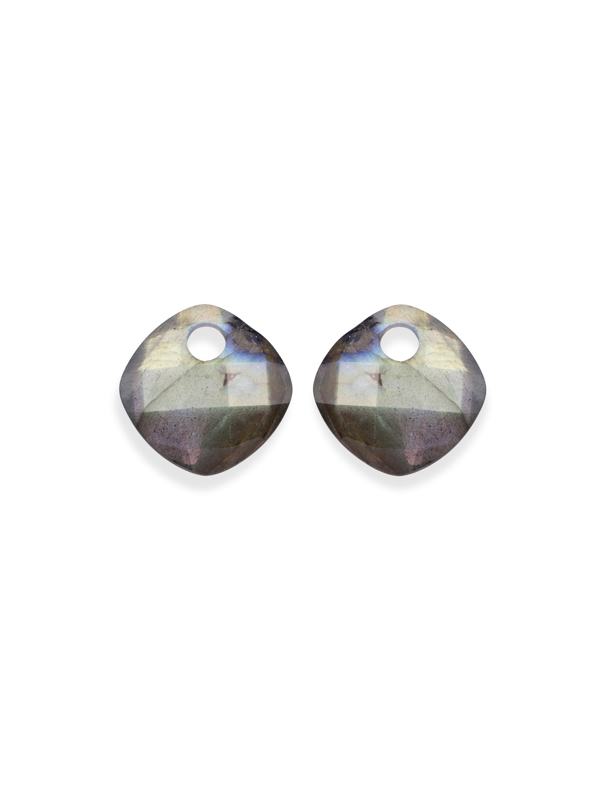 Oorbel Edelstenen Cushion Cut Labradorite - Oorbel Edelstenen Cushion Cut Labradorite