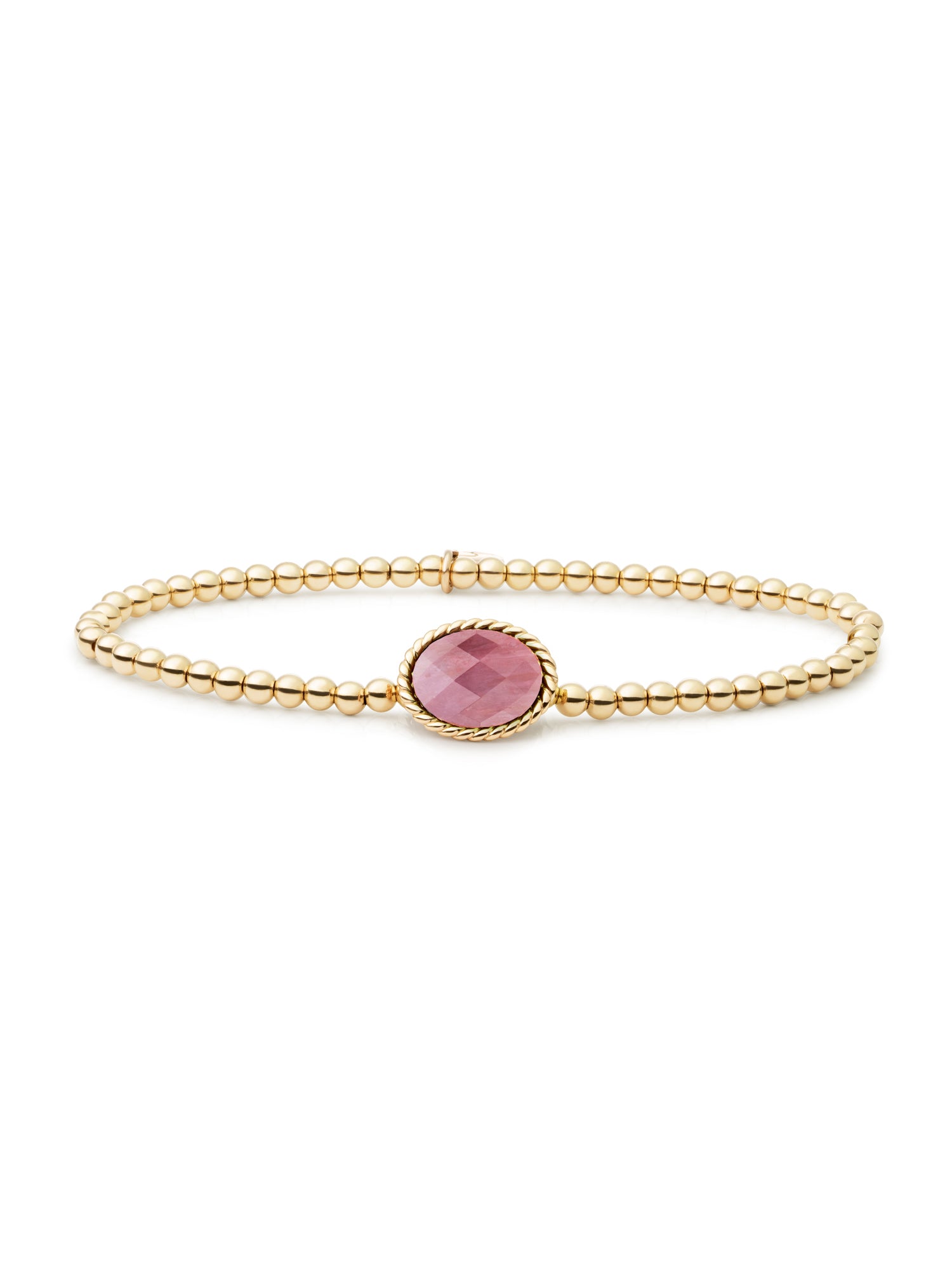 Twist Armband Pink Rhodonite - Gold Plated