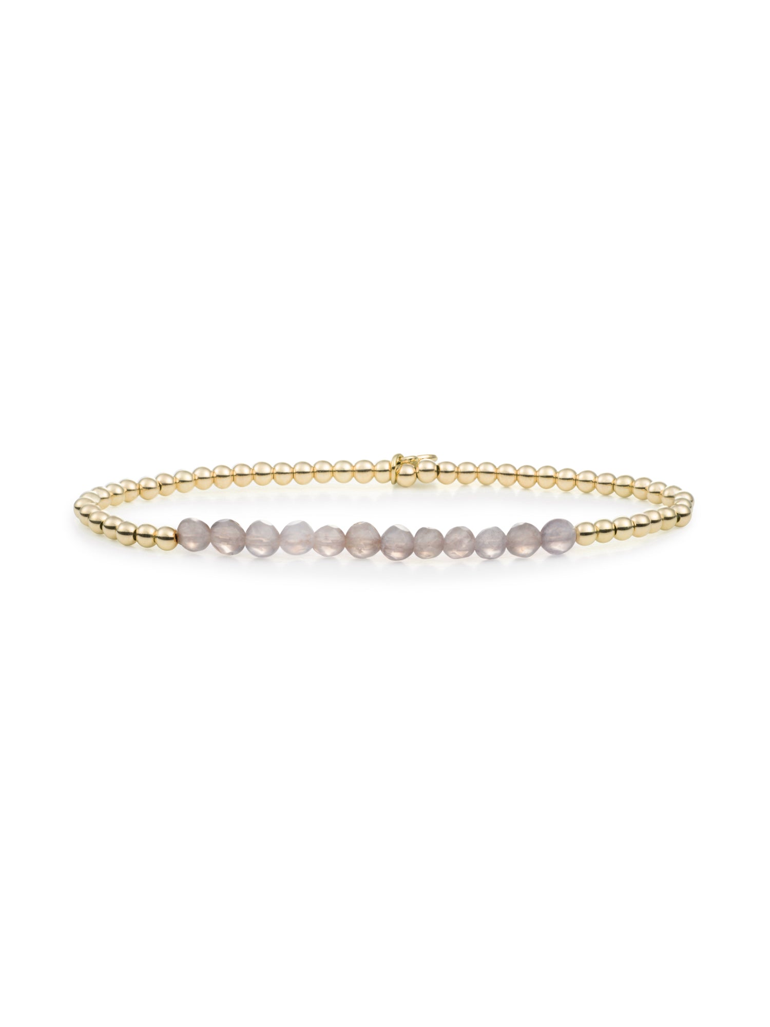 Universe Armband Grey Agate - Gold Plated
