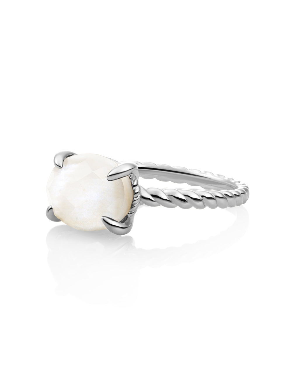 Twist Ring Mother of Pearl Zilver - 52