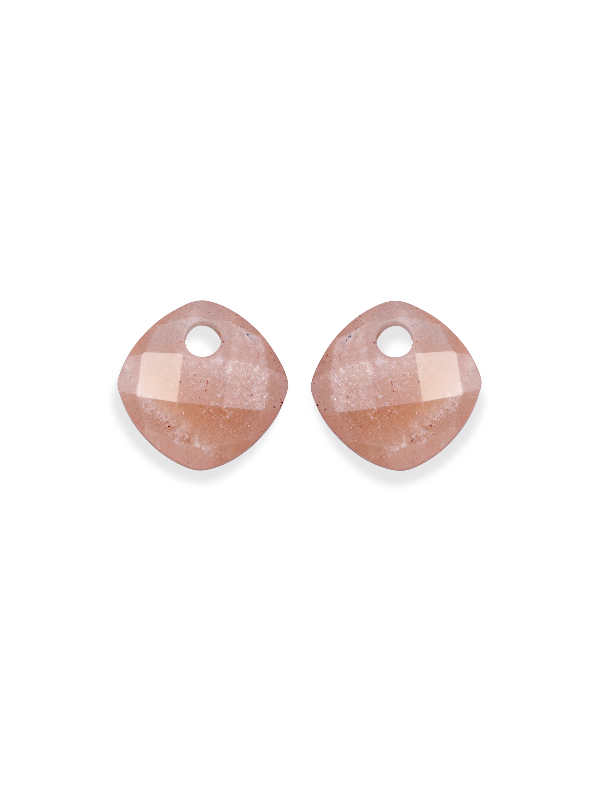 Oorbel Edelstenen Cushion Cut Sunstone - Oorbel Edelstenen Cushion Cut Sunstone