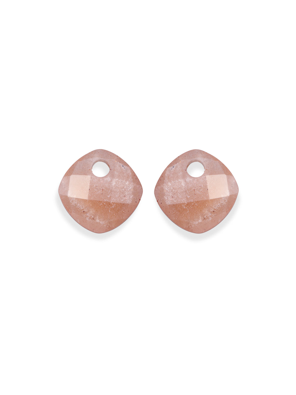Oorbel Edelstenen Cushion Cut Sunstone - Oorbel Edelstenen Cushion Cut Sunstone