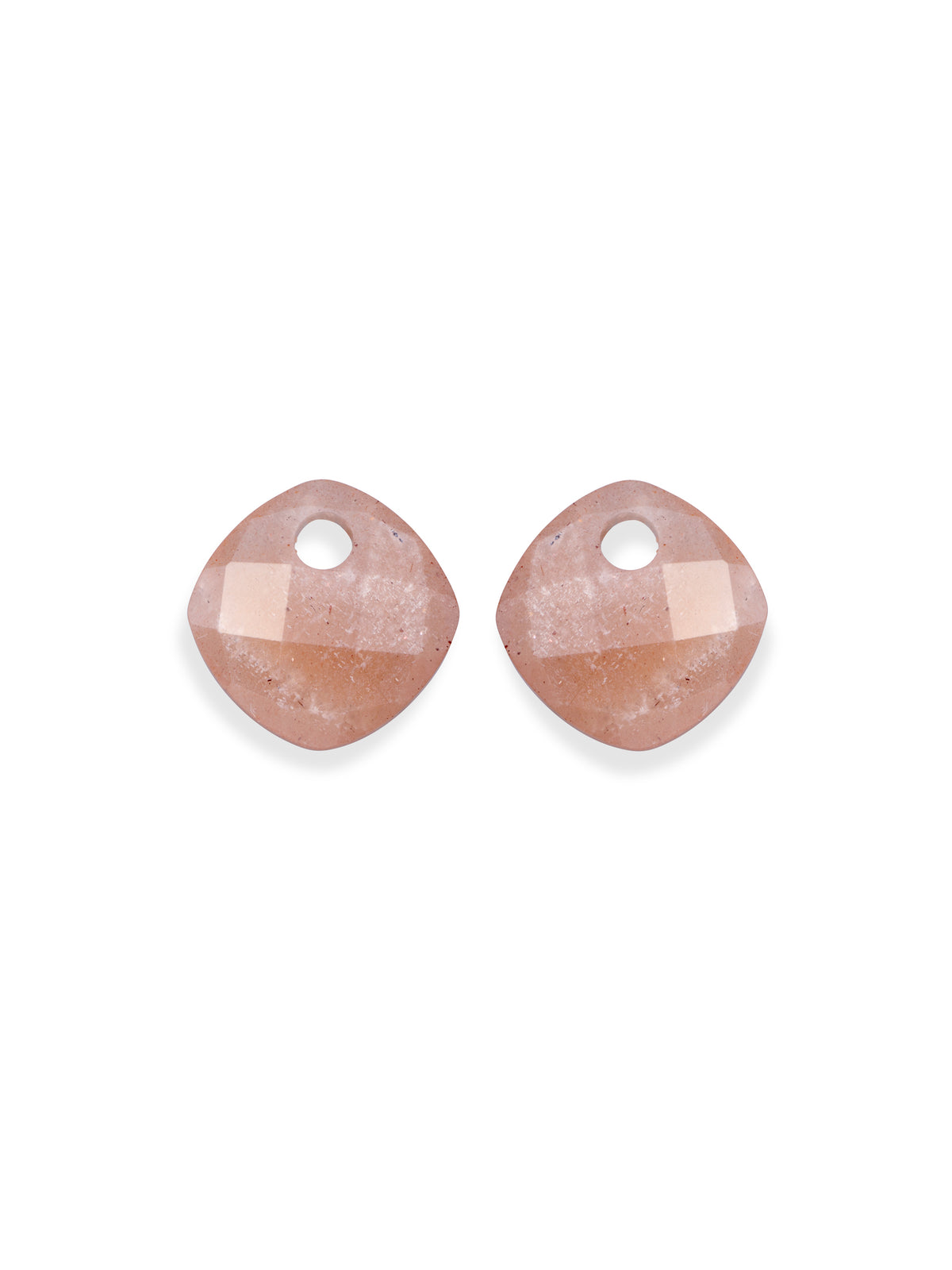 Oorbel Edelstenen Cushion Cut Sunstone - Oorbel Edelstenen Cushion Cut Sunstone