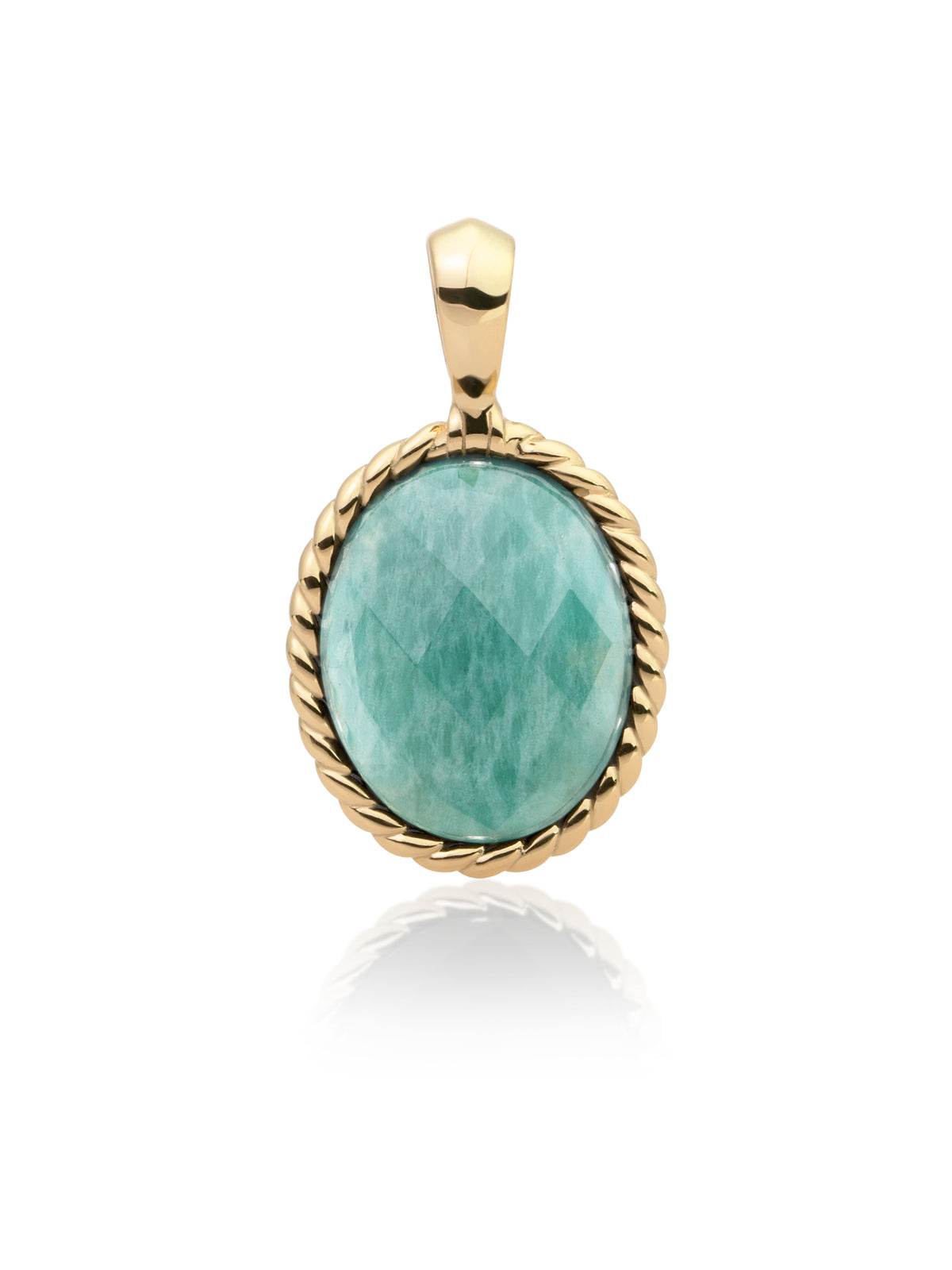 Twist Pendant Rich Green Amazonite - Gold Plated