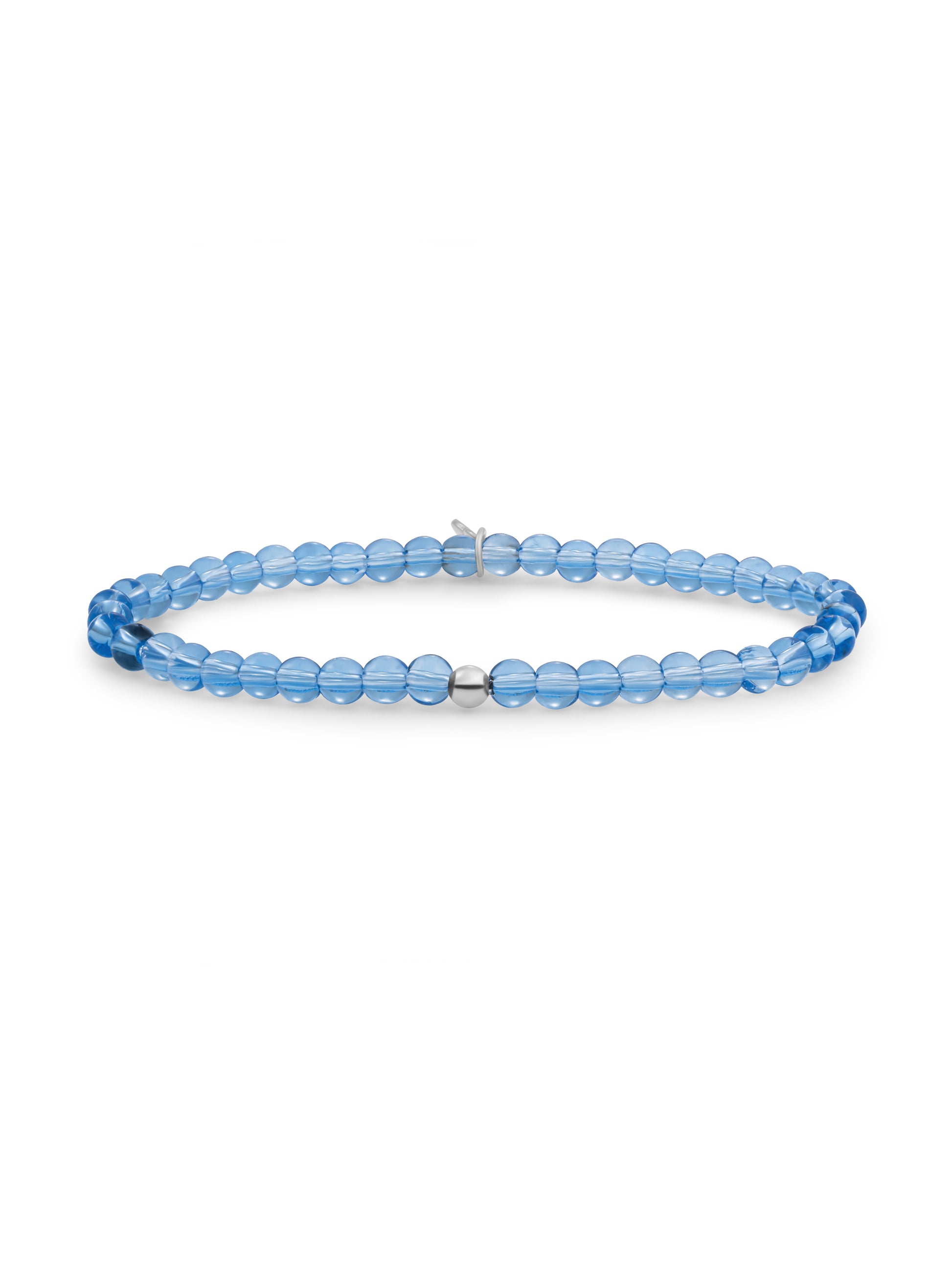 Saturn Armband Small Aquamarine - Rhodium Plated