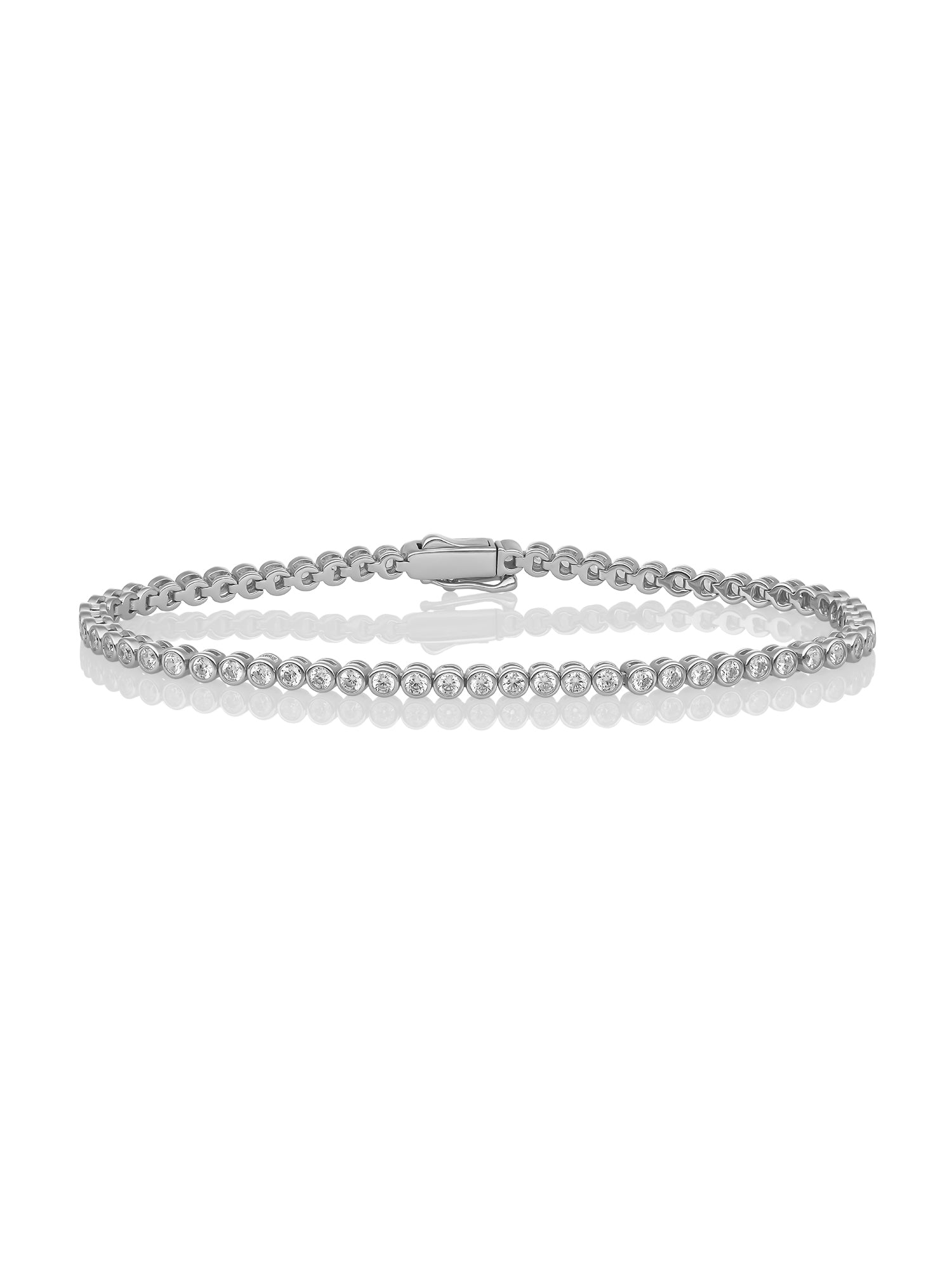 Tennis Armband Zirconia - Rhodium Plated / M