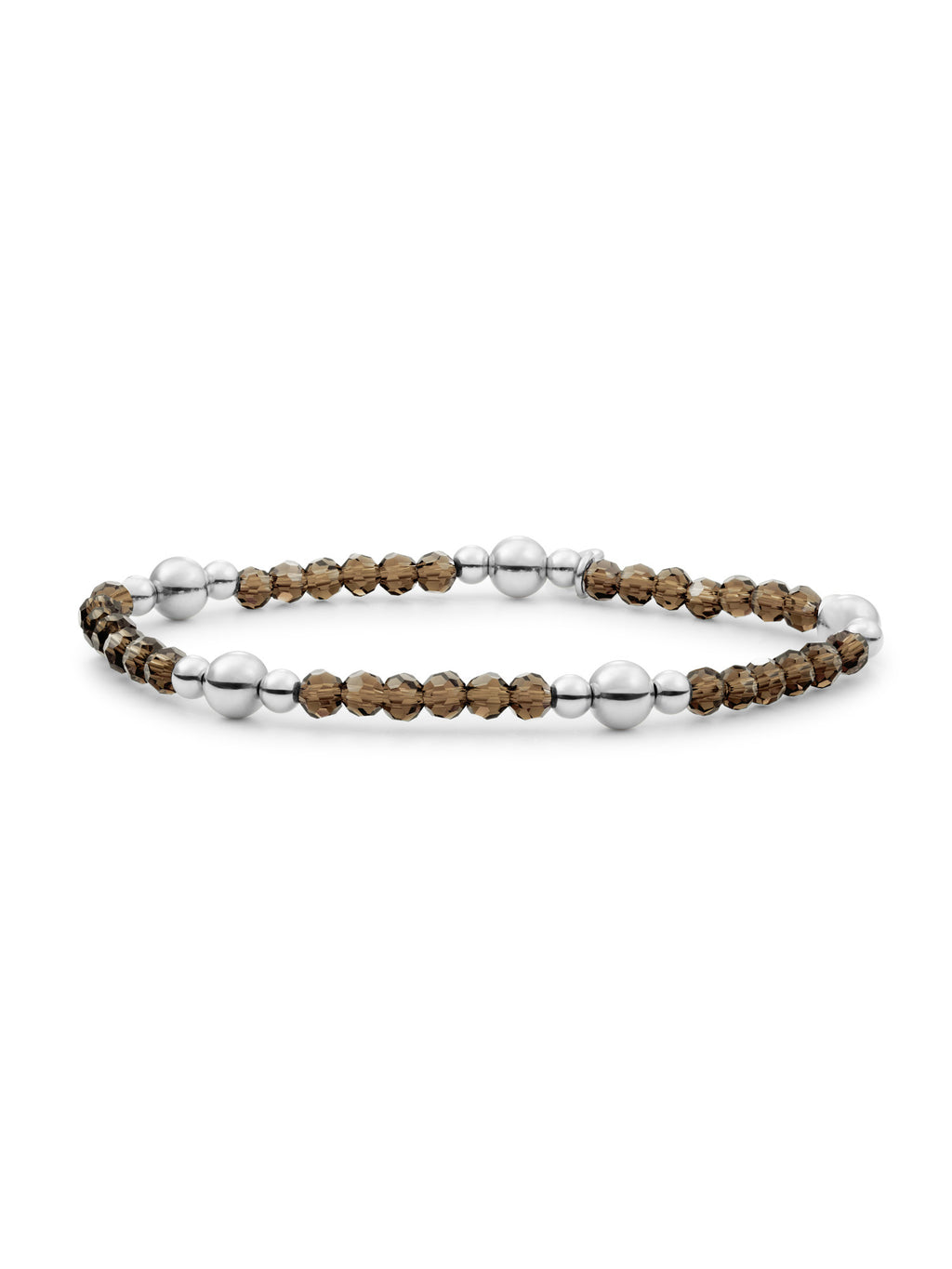 Bold Mix Armband Smoky Quartz - Rhodium Plated