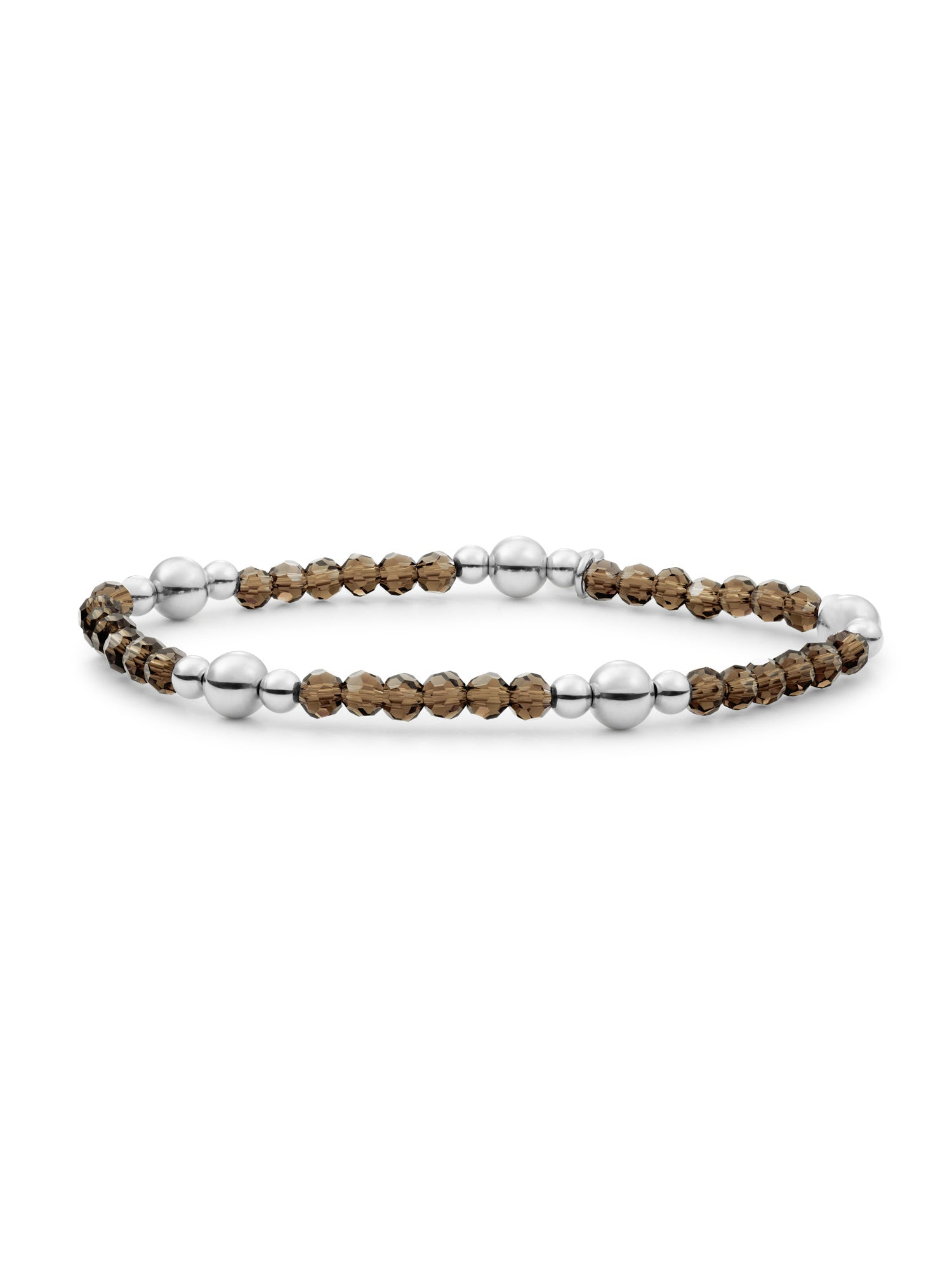 Bold Mix Armband Smoky Quartz - Rhodium Plated
