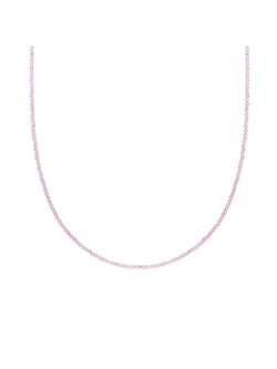 Kralen Ketting 2mm Rose Quartz 42cm +2cm - Gold Plated