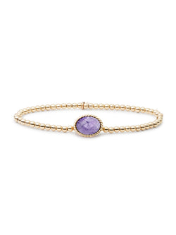 Twist Armband Amethyst - Gold Plated