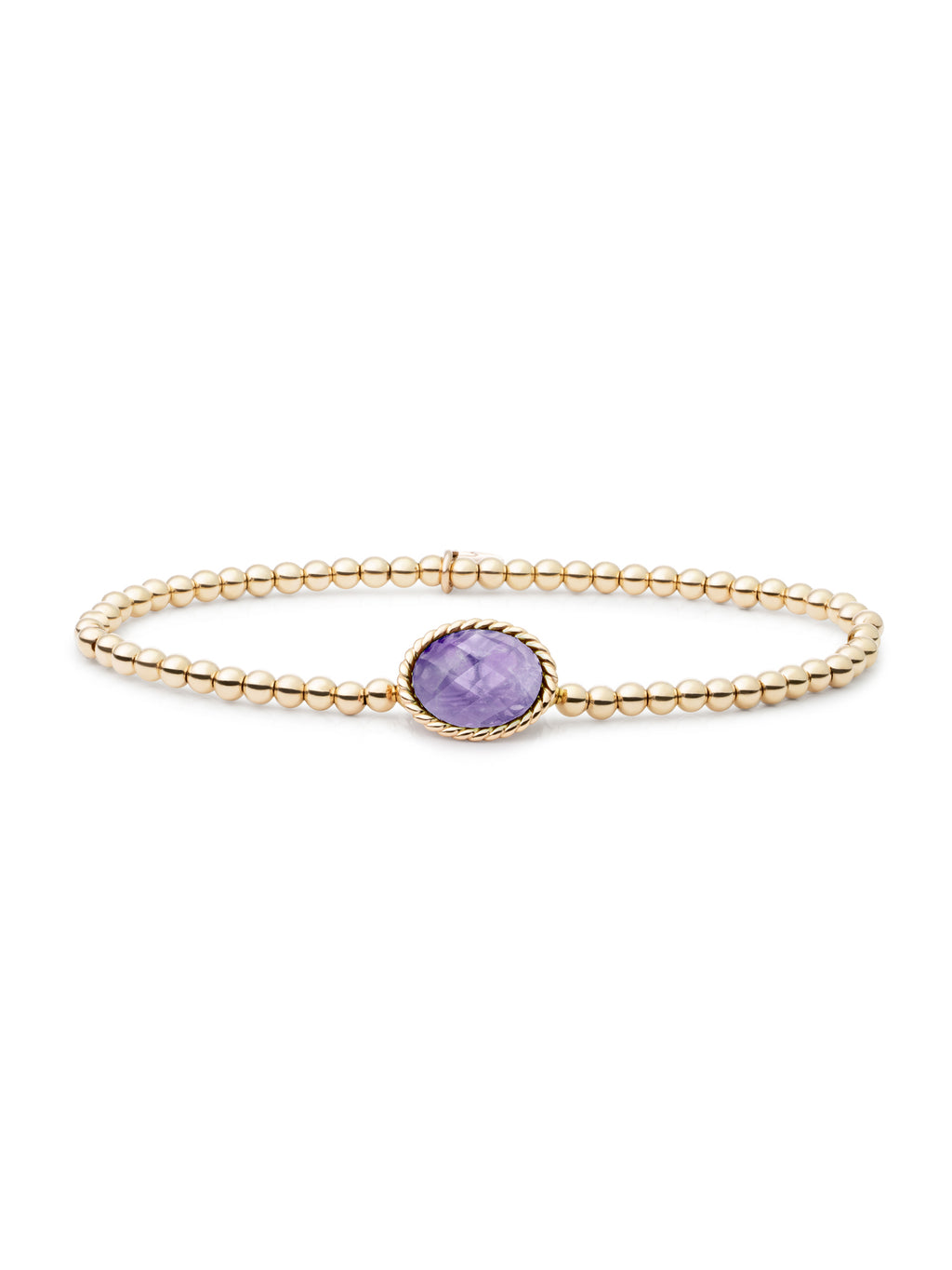 Twist Armband Amethyst - Gold Plated