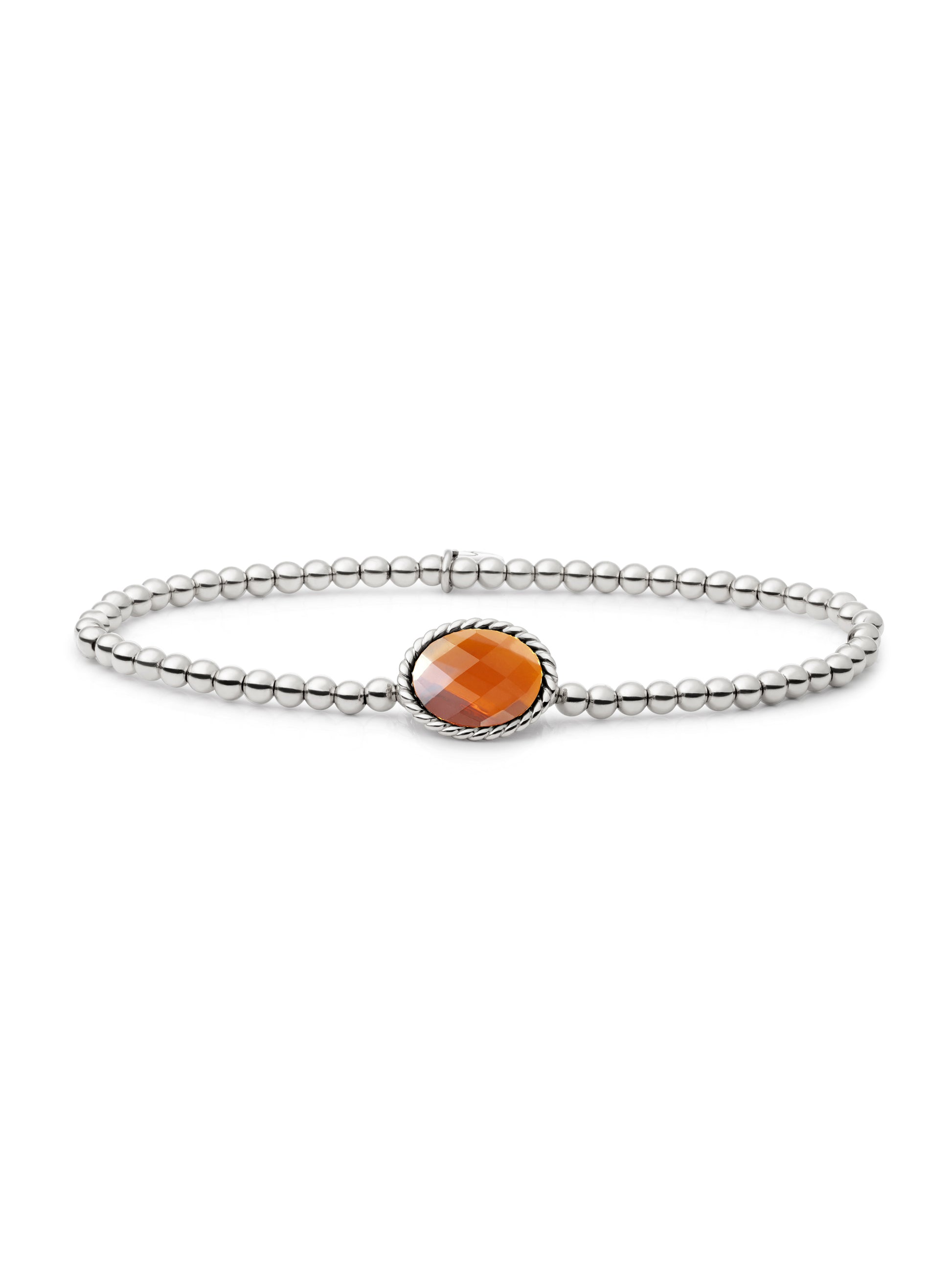 Twist Armband Citrine Quartz - Rhodium Plated