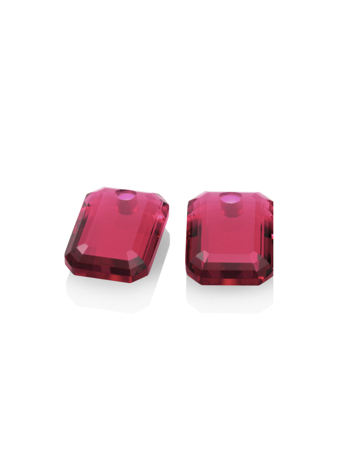 Oorbel Edelstenen Baguette Fuchsia Quartz - Oorbel Edelstenen Baguette Fuchsia Quartz