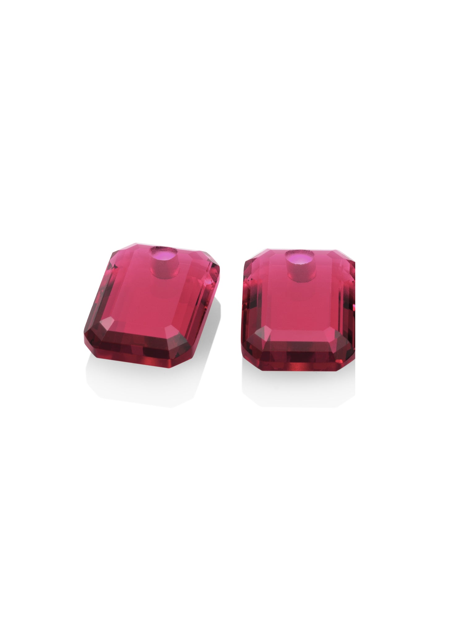 Oorbel Edelstenen Baguette Fuchsia Quartz - Oorbel Edelstenen Baguette Fuchsia Quartz