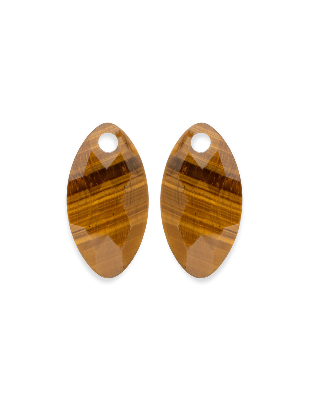 Oorbel Edelstenen Leaf Tiger Eye - Oorbel Edelstenen Leaf Tiger Eye