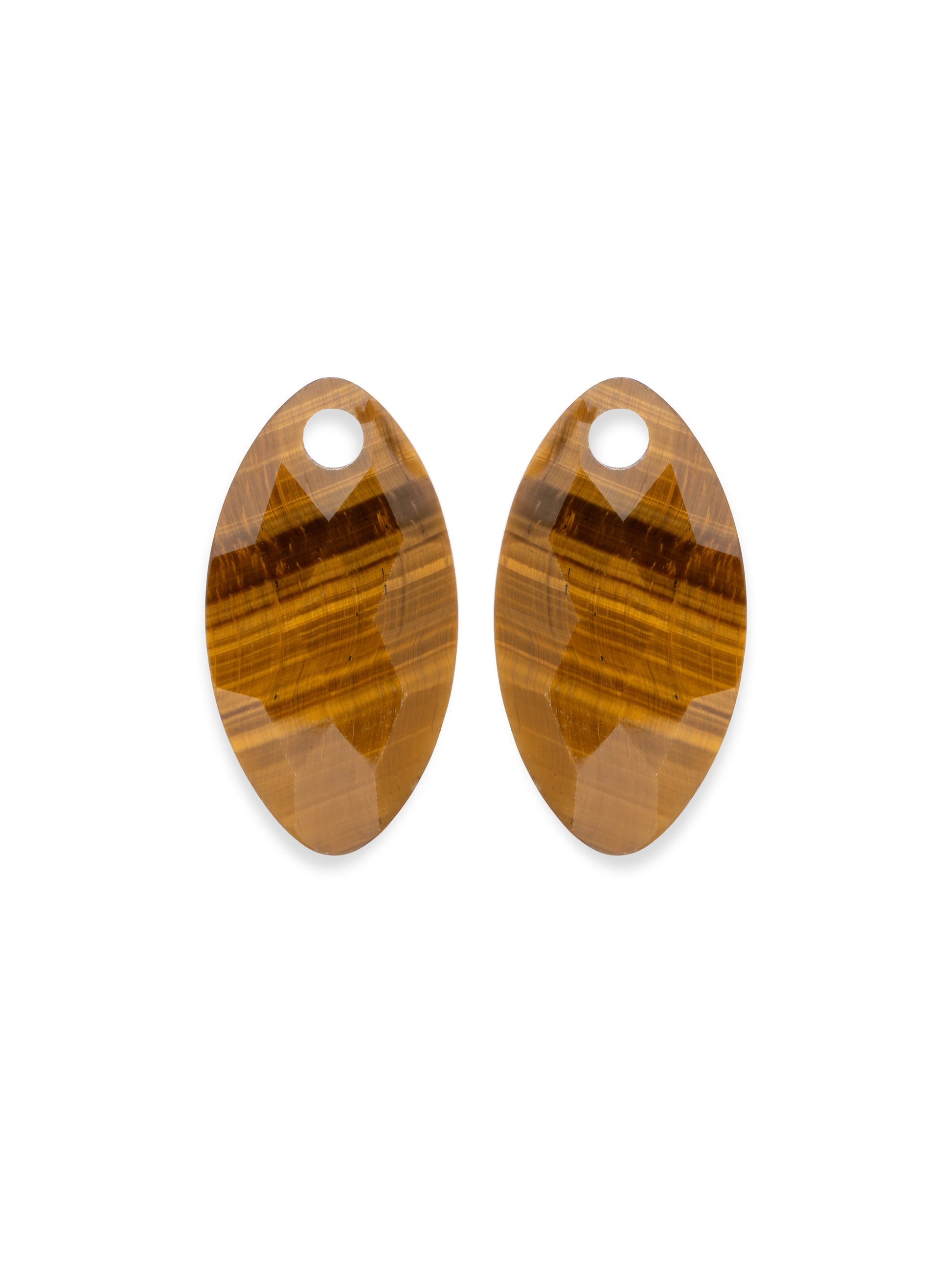 Oorbel Edelstenen Leaf Tiger Eye - Oorbel Edelstenen Leaf Tiger Eye