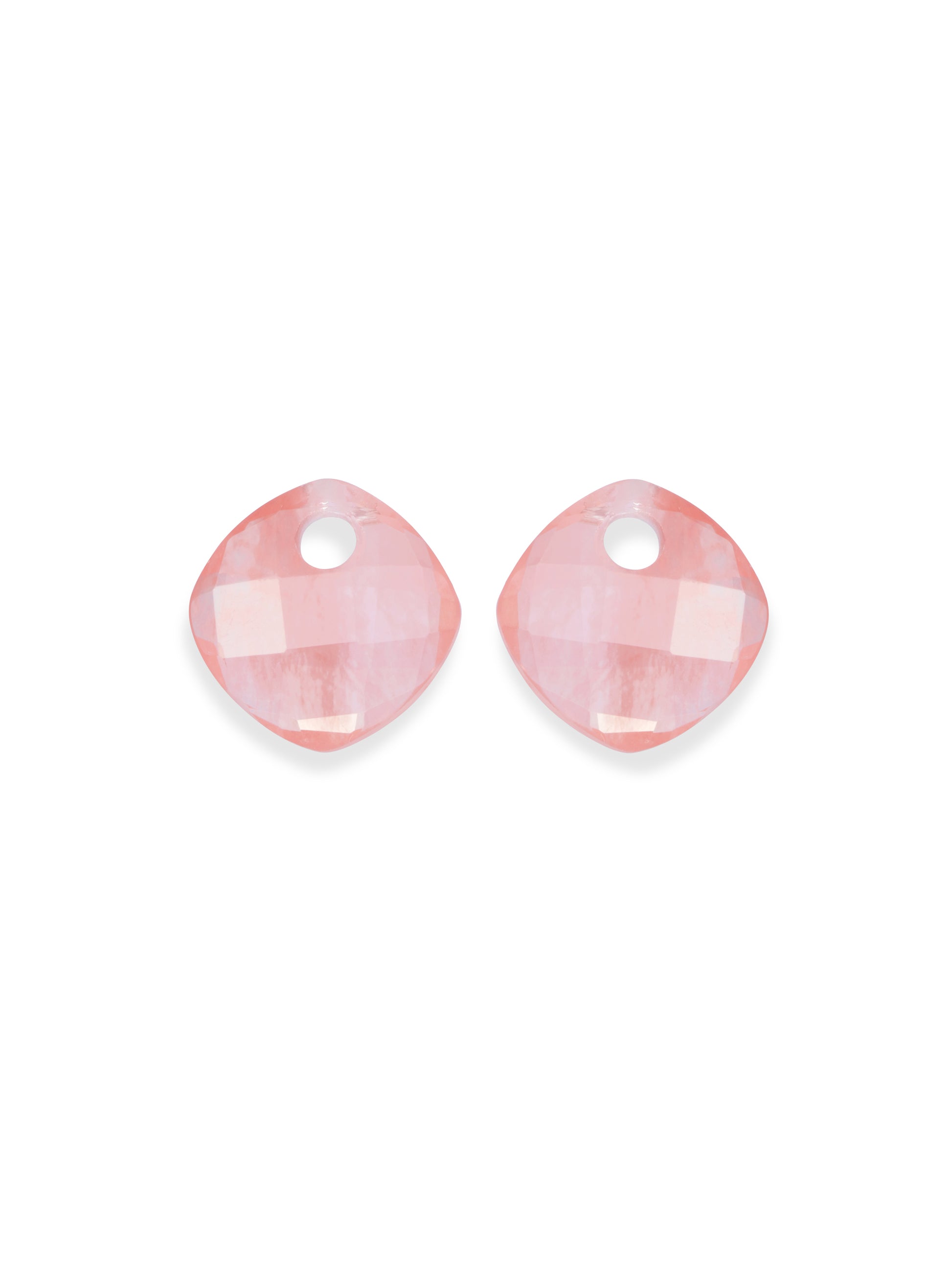 Oorbel Edelstenen Cushion Cut Cherry Quartz - Oorbel Edelstenen Cushion Cut Cherry Quartz