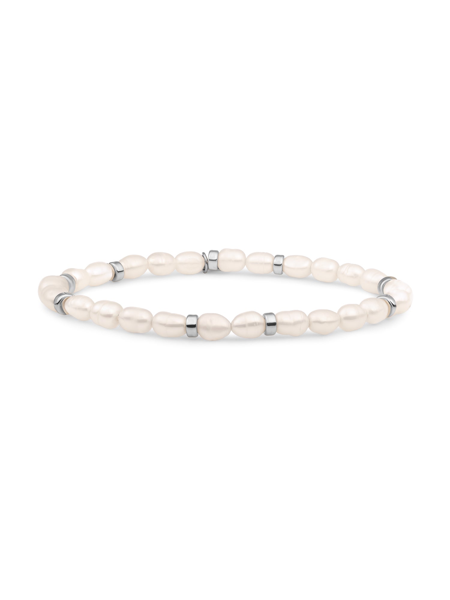 Roundel Interstellar Armband Pearl - Rhodium Plated