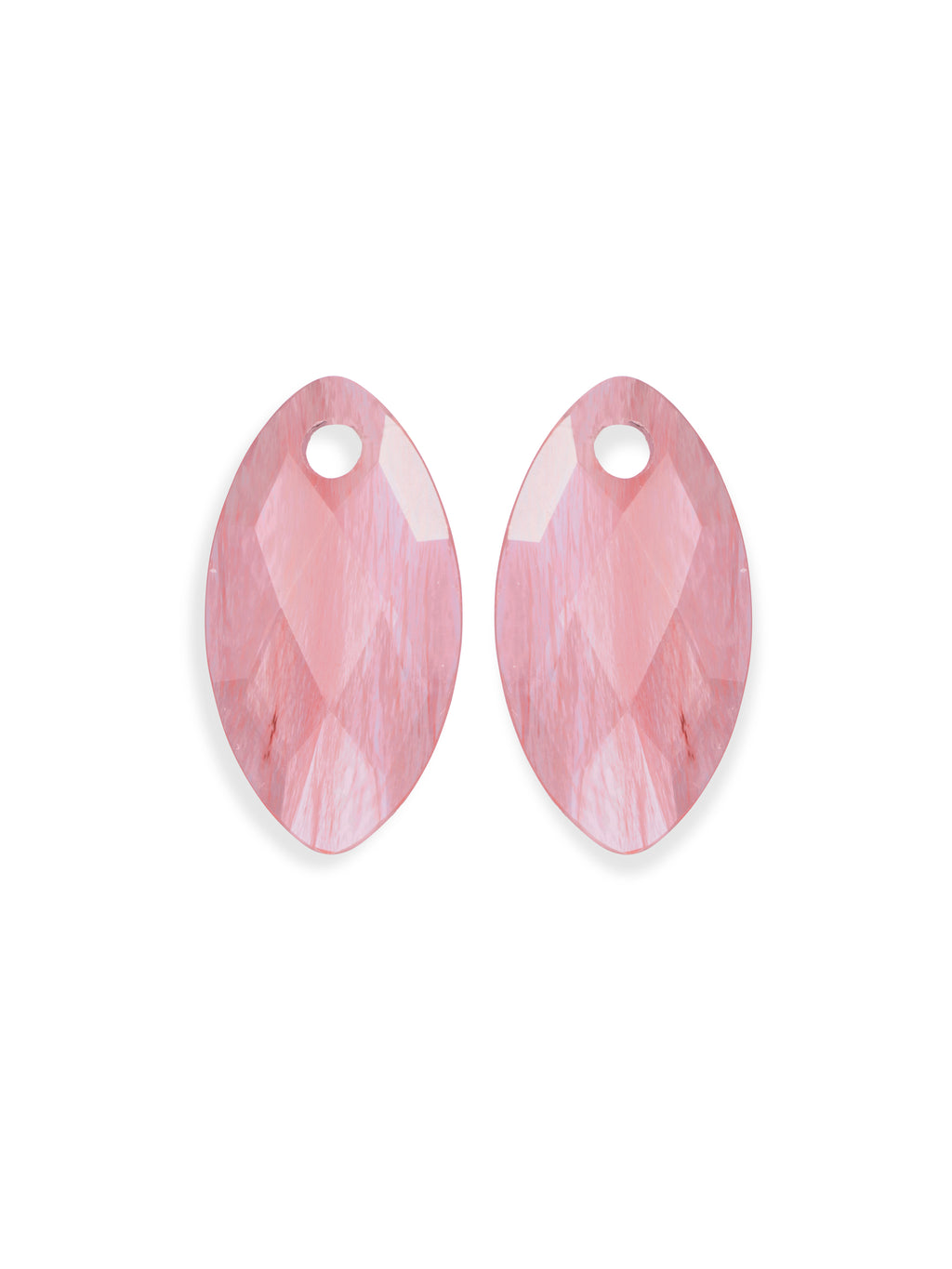 Oorbel Edelstenen Leaf Cherry Quartz - Oorbel Edelstenen Leaf Cherry Quartz