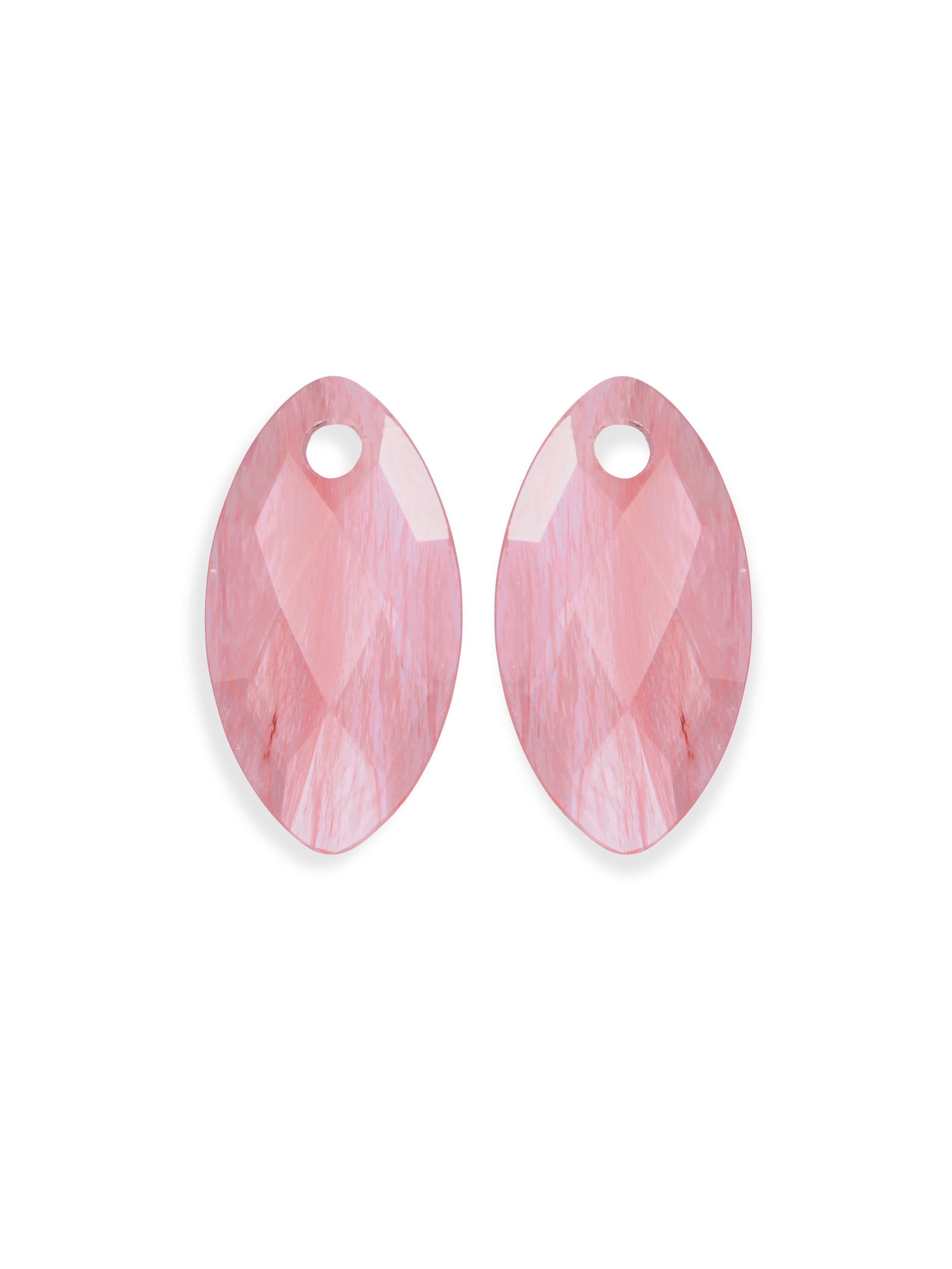 Oorbel Edelstenen Leaf Cherry Quartz - Oorbel Edelstenen Leaf Cherry Quartz