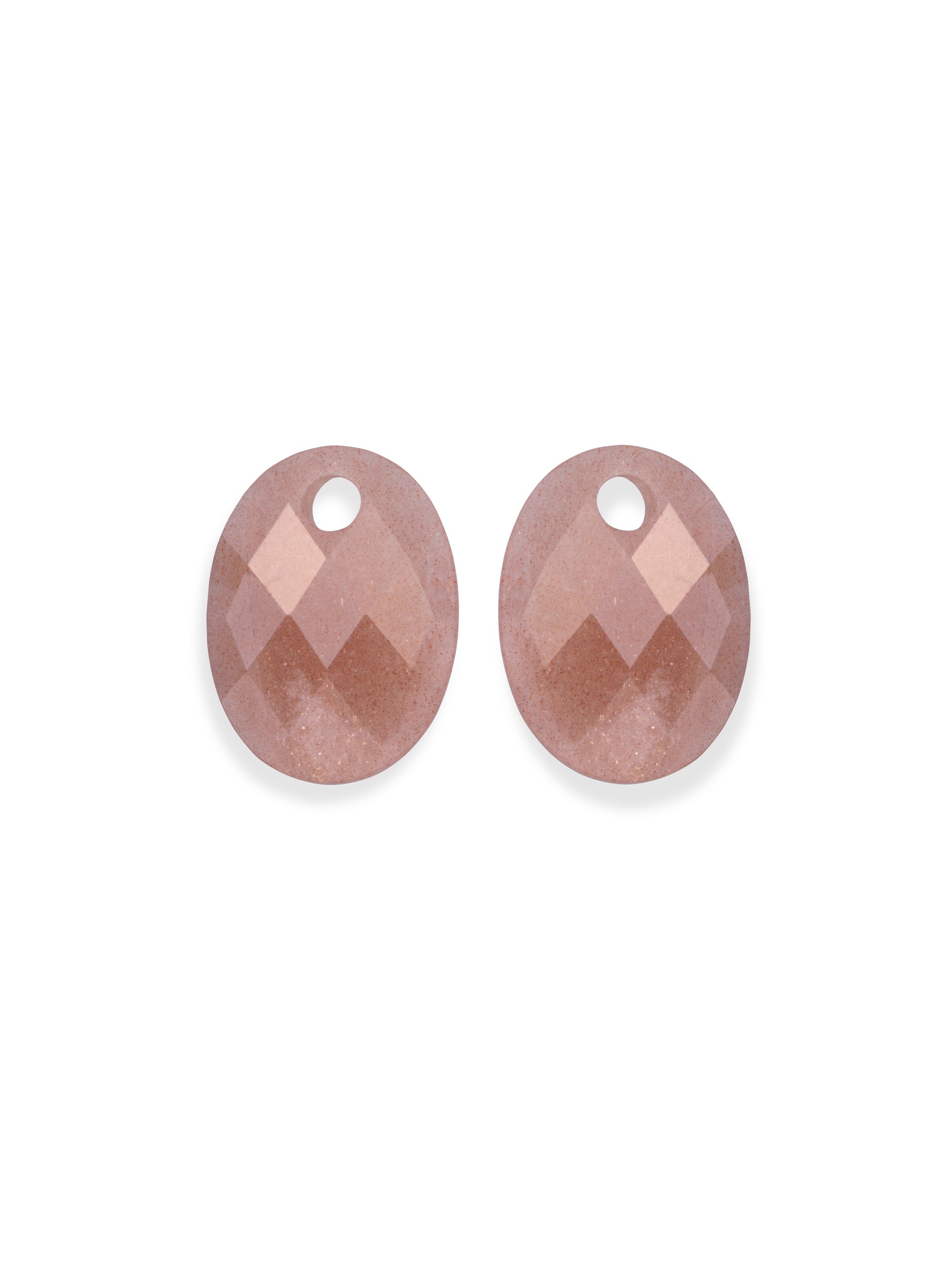 Oorbel Edelstenen Medium Oval Sunstone - Oorbel Edelstenen Medium Oval Sunstone