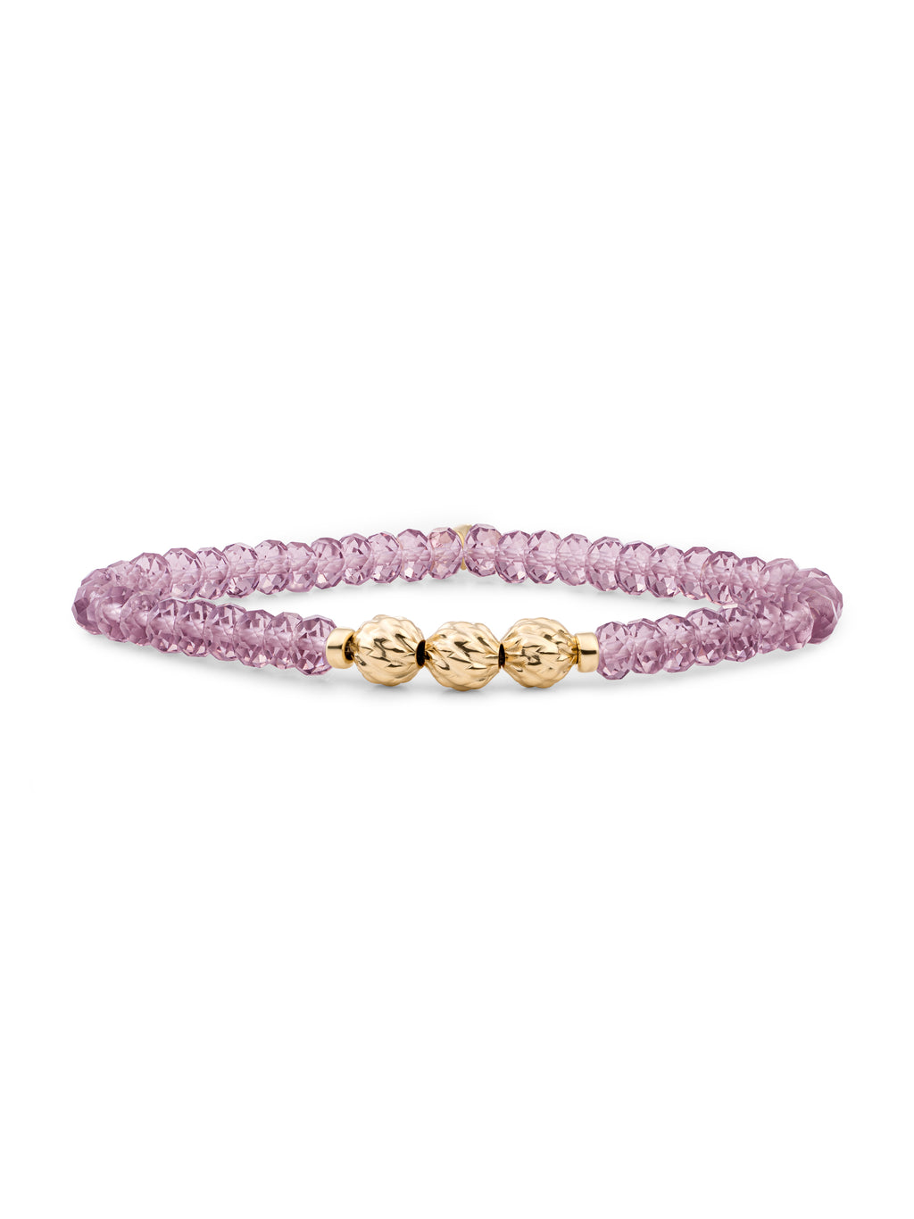 Fuse Beads Armband Aubergine Quartz - Gold Plated