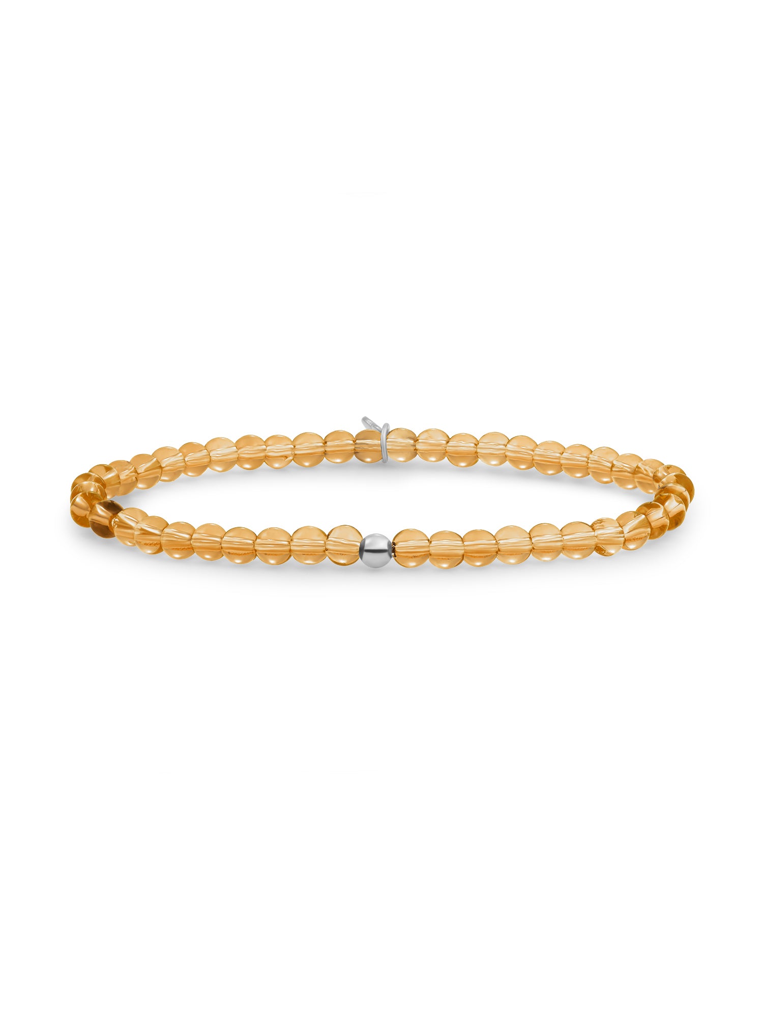 Saturn Armband Small Light Citrine Quartz - Rhodium Plated