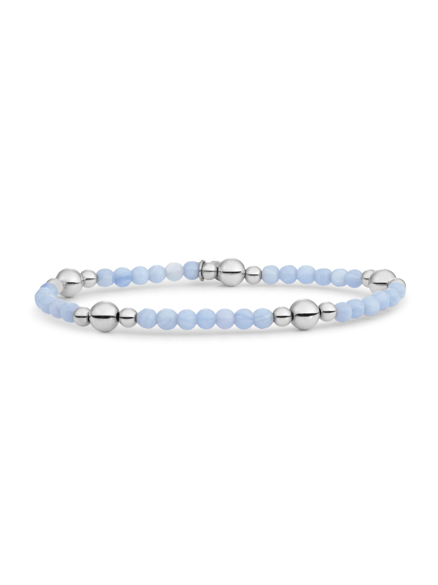 Bold Mix Armband Blue Lace Agate - Rhodium Plated