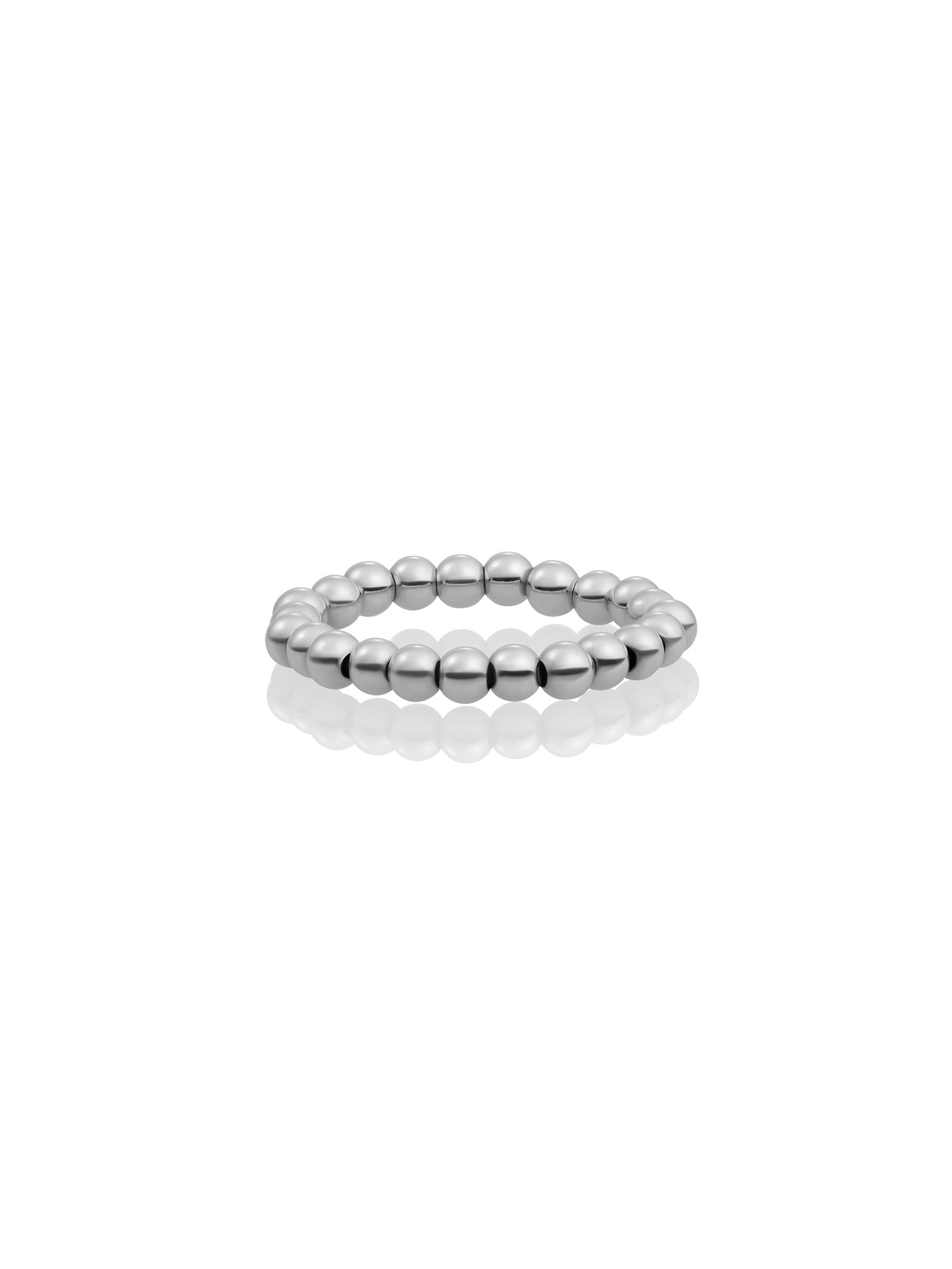 Kralen Ring 3mm - Rhodium Plated