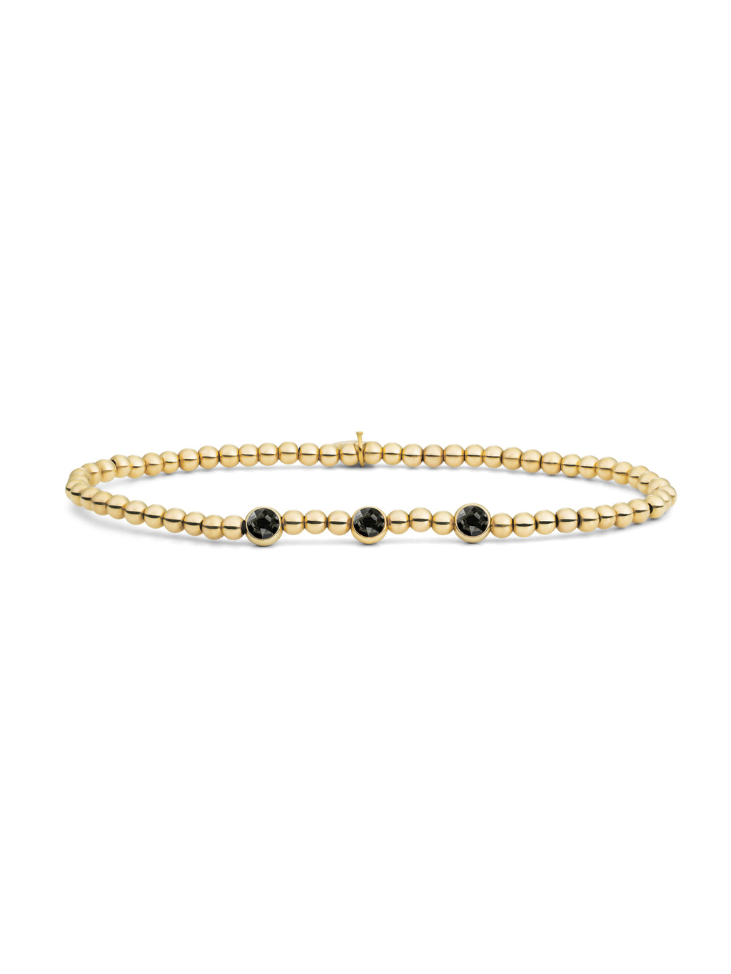 Zirconia Armband Zwart - Gold Plated