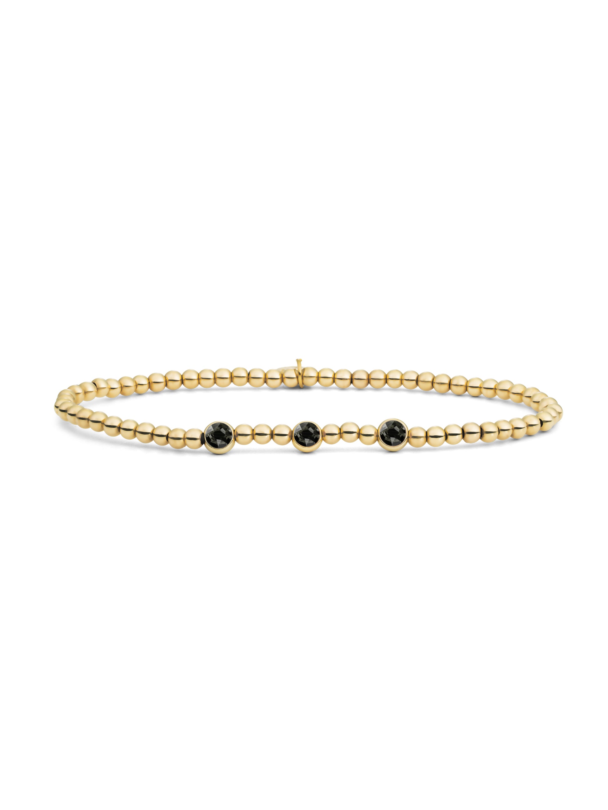 Zirconia Armband Zwart - Gold Plated