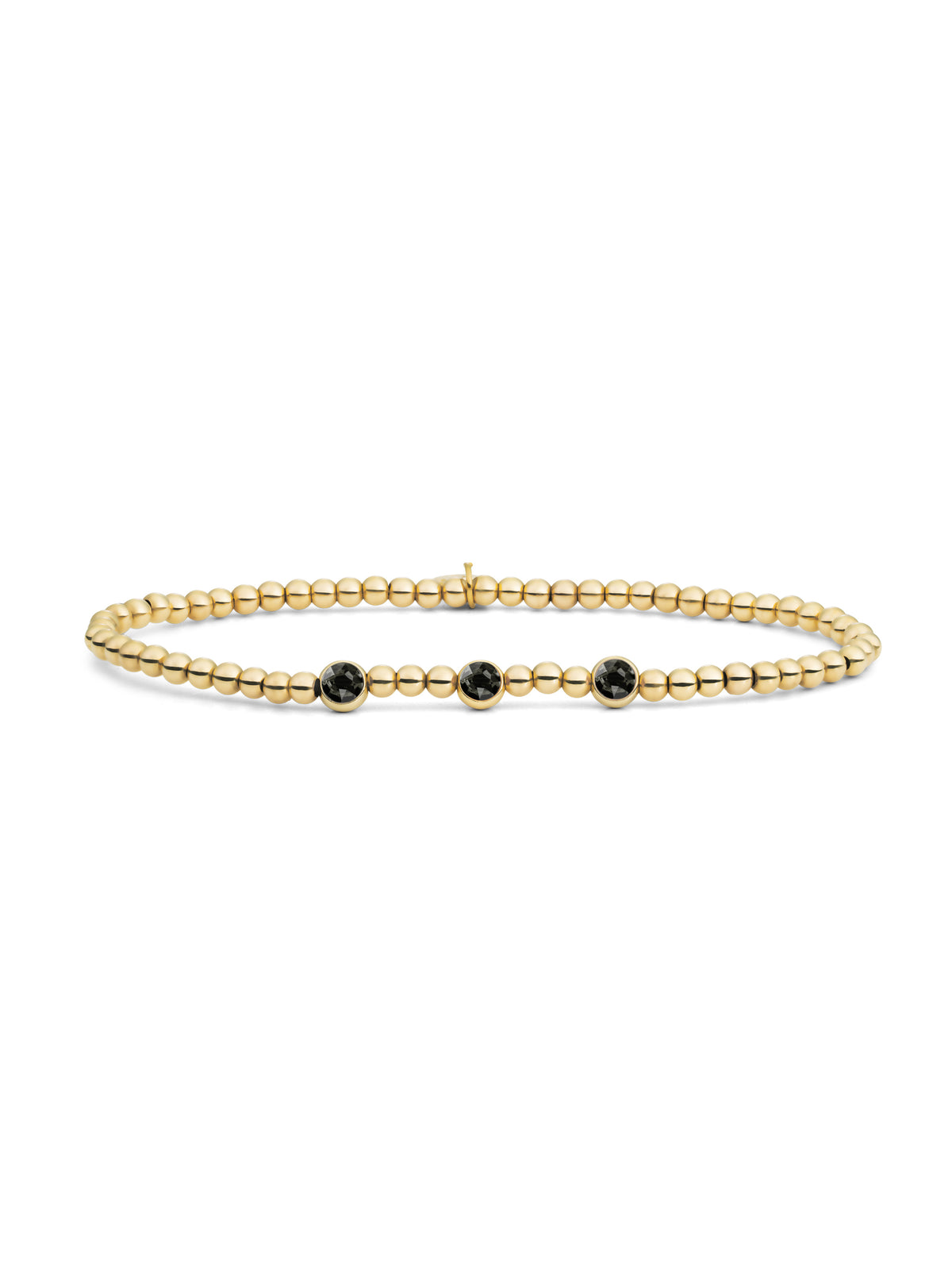 Zirconia Armband Zwart - Gold Plated