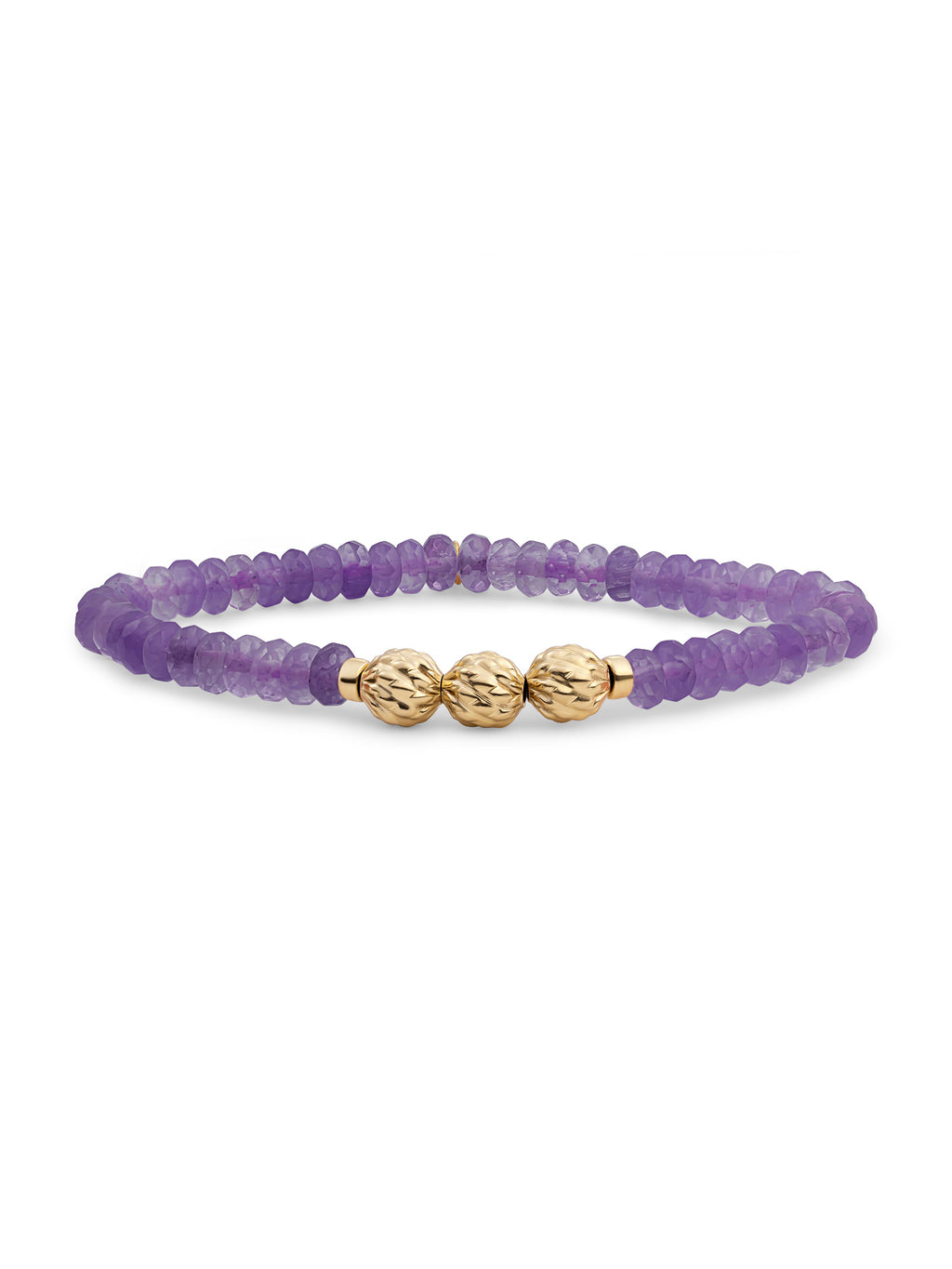 Fuse Beads Armband Amethyst - Gold Plated