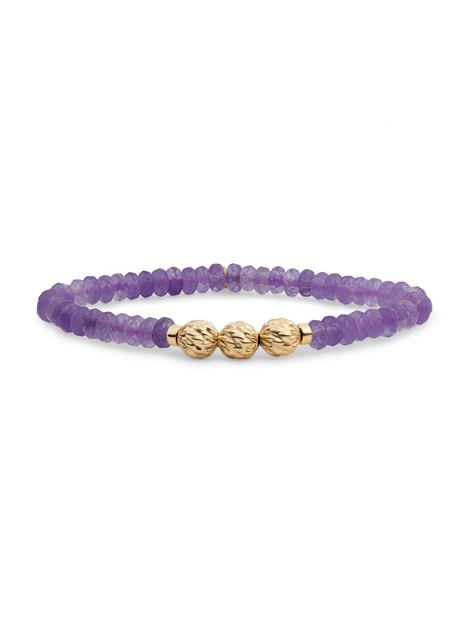Fuse Beads Armband Amethyst - Gold Plated