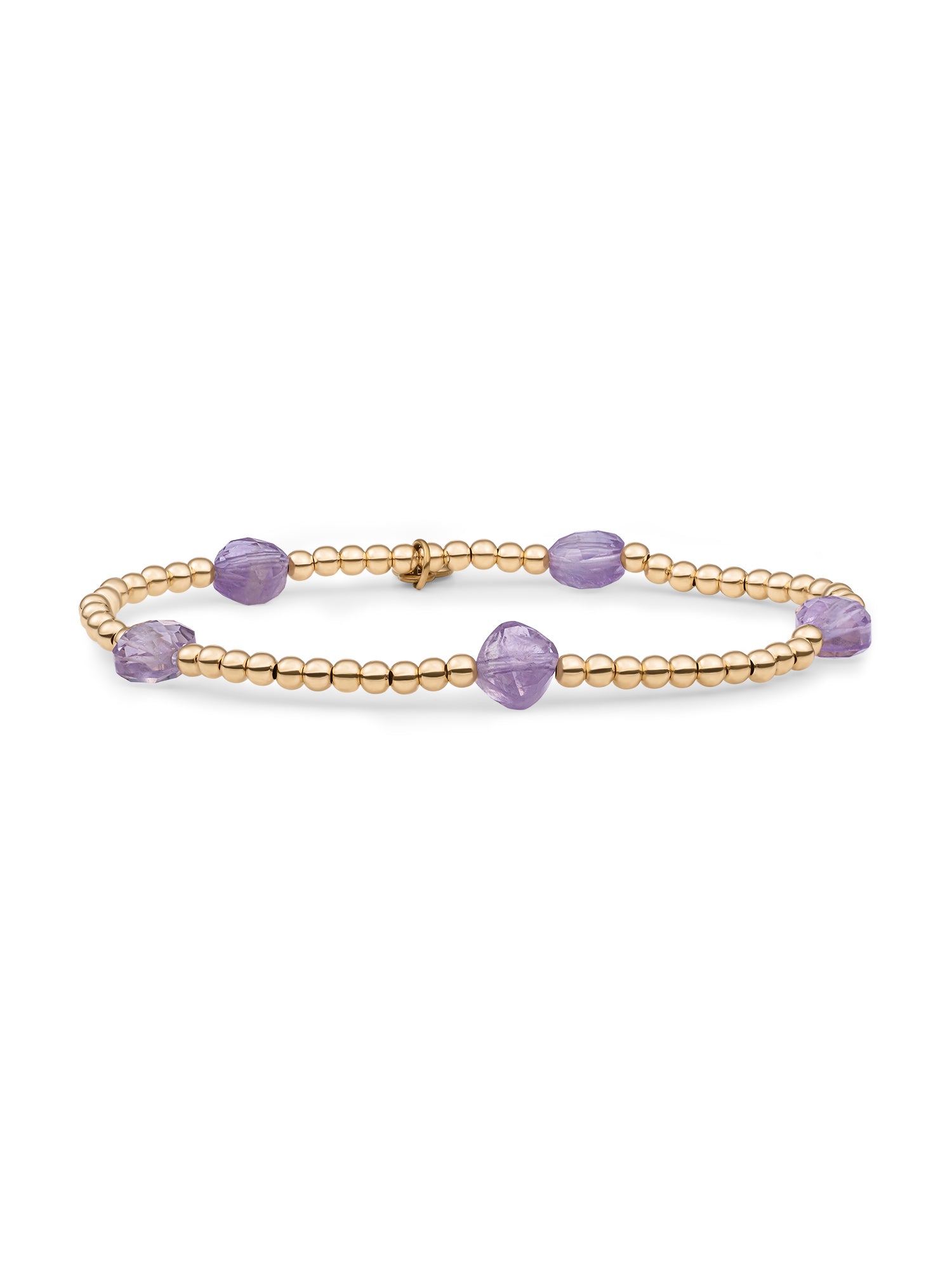 Cushion Cut Armband Amethyst - Gold Plated