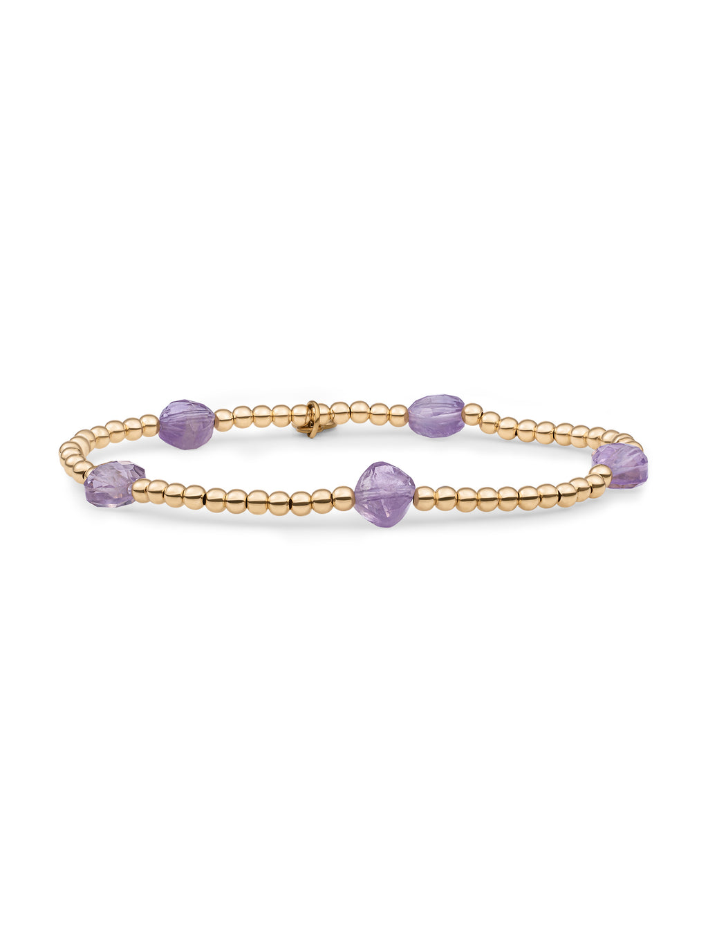 Cushion Cut Armband Amethyst - Gold Plated